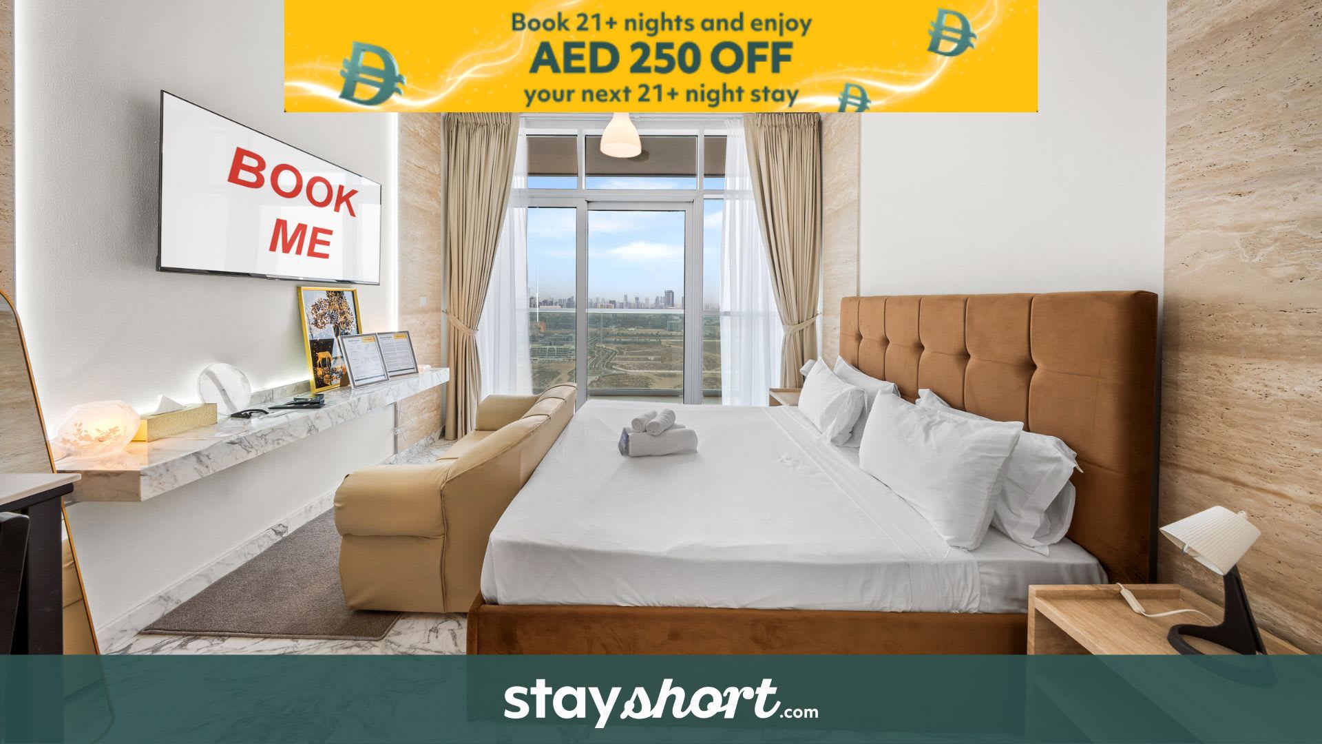 Free housekeeping visits during your stay - StayShort - Cozy Studio in DAMAC Hills that Sleeps 2 — DAMAC Hills, Dubai — vacation rental