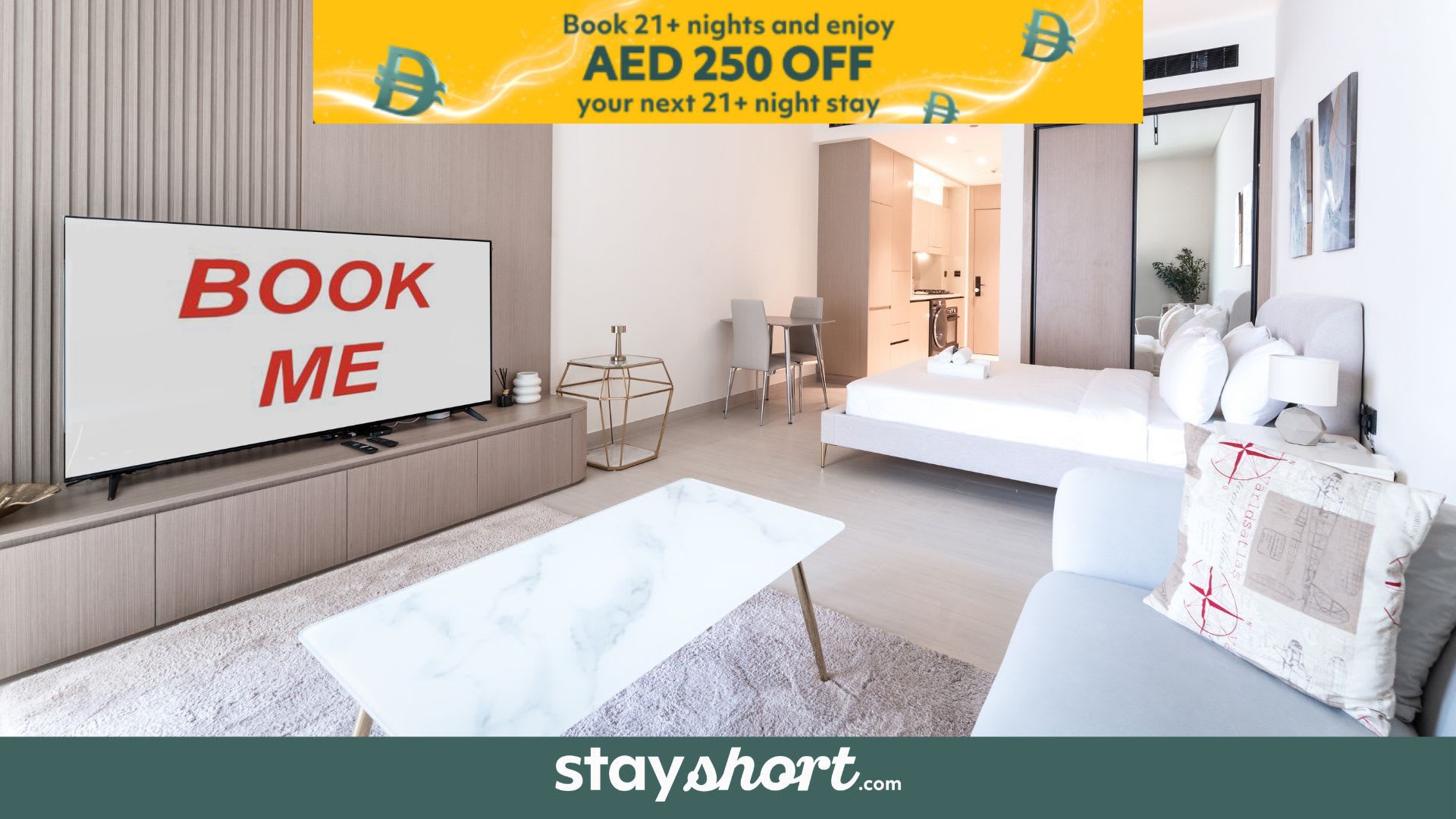 Free housekeeping visits during your stay - StayShort - Amazing Studio in JVC that Sleeps 2 with Balcony! — JVC, Dubai — vacation rental