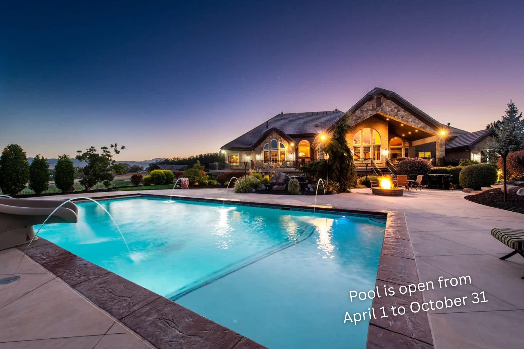 Swimming pool in the backyard – pool is closed for the winter.