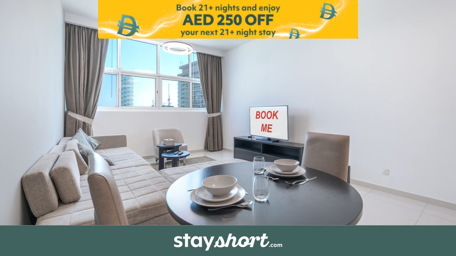 Free housekeeping visits during your stay - Stayshort - Chic 1BR JVC Apartment with Balcony & Modern Interiors — JVC, Dubai — vacation rental