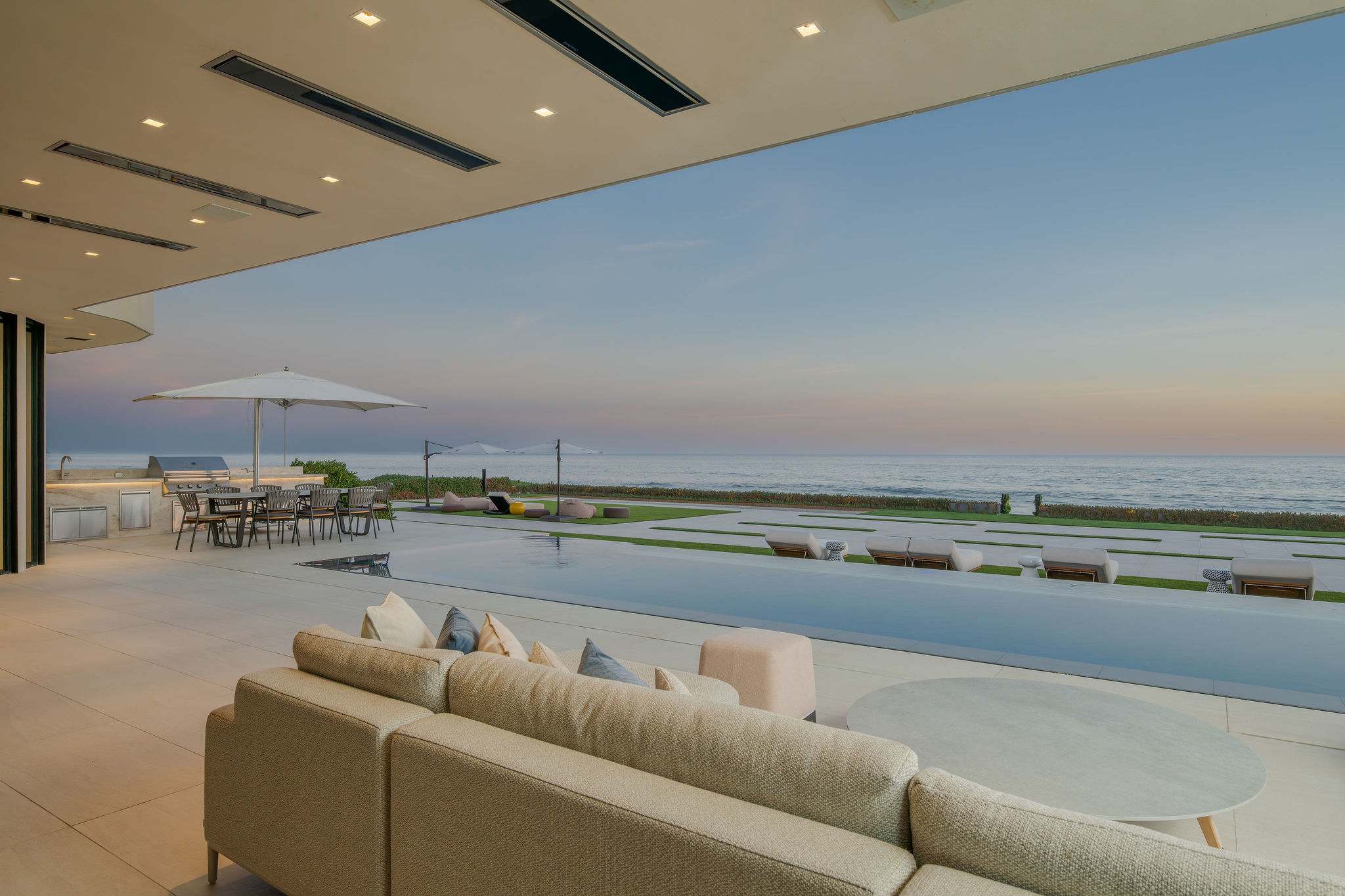 Keep the space open and watch the light change over the oceanfront.