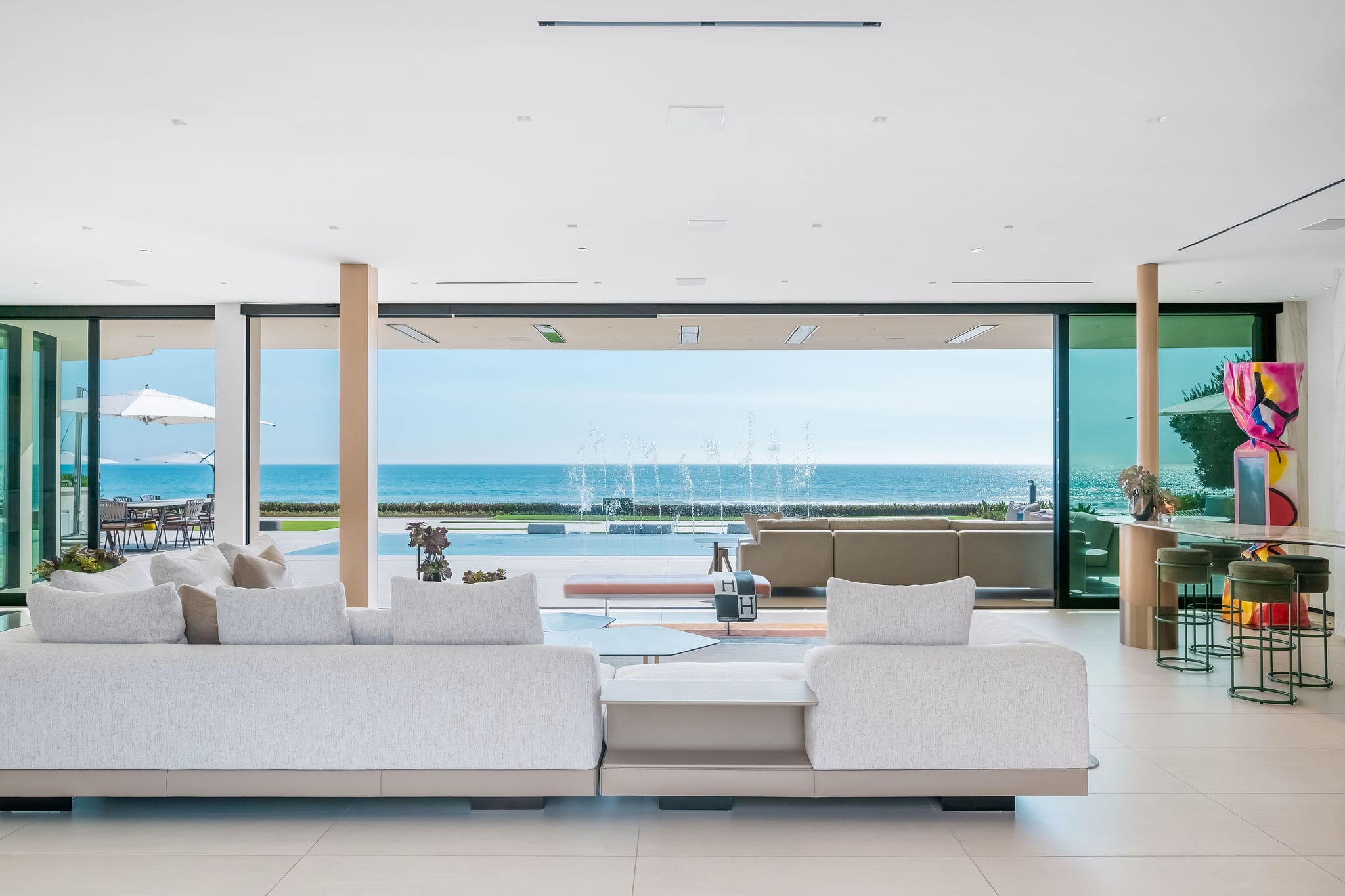 Spend your day with the entire room open to the Malibu oceanfront, just steps away.