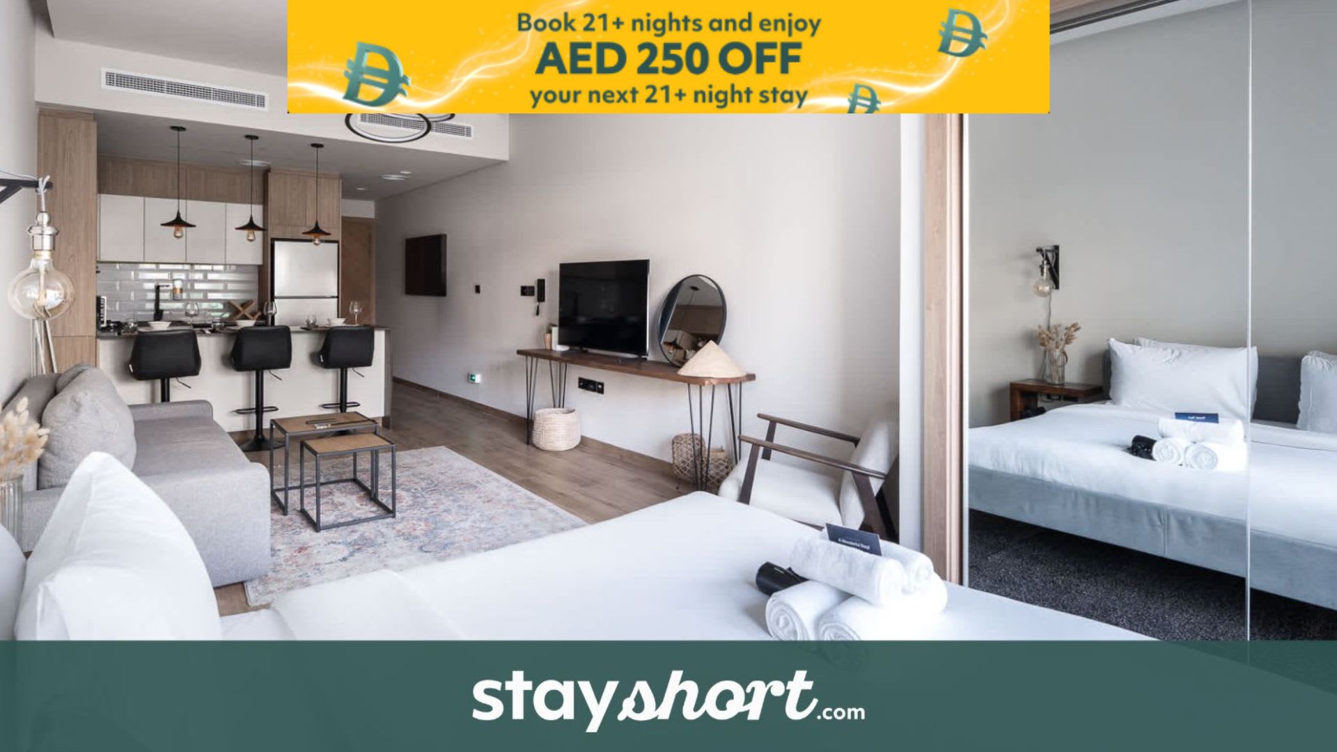 Free housekeeping visits during your stay - StayShort - JVC Apartment with Private Balcony Sleeps 4 — JVC, Dubai — vacation rental