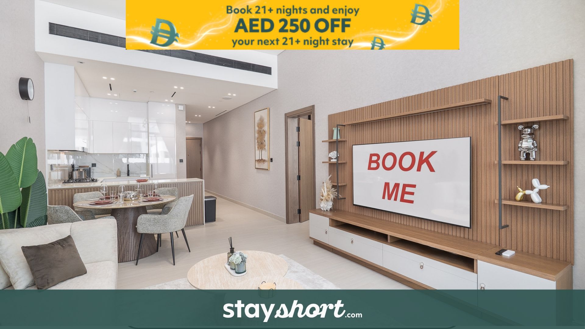 Free housekeeping visits during your stay - StayShort - Modern & Bright 1BR in JVC Balcony Sleeps 4 — JVC, Dubai — vacation rental