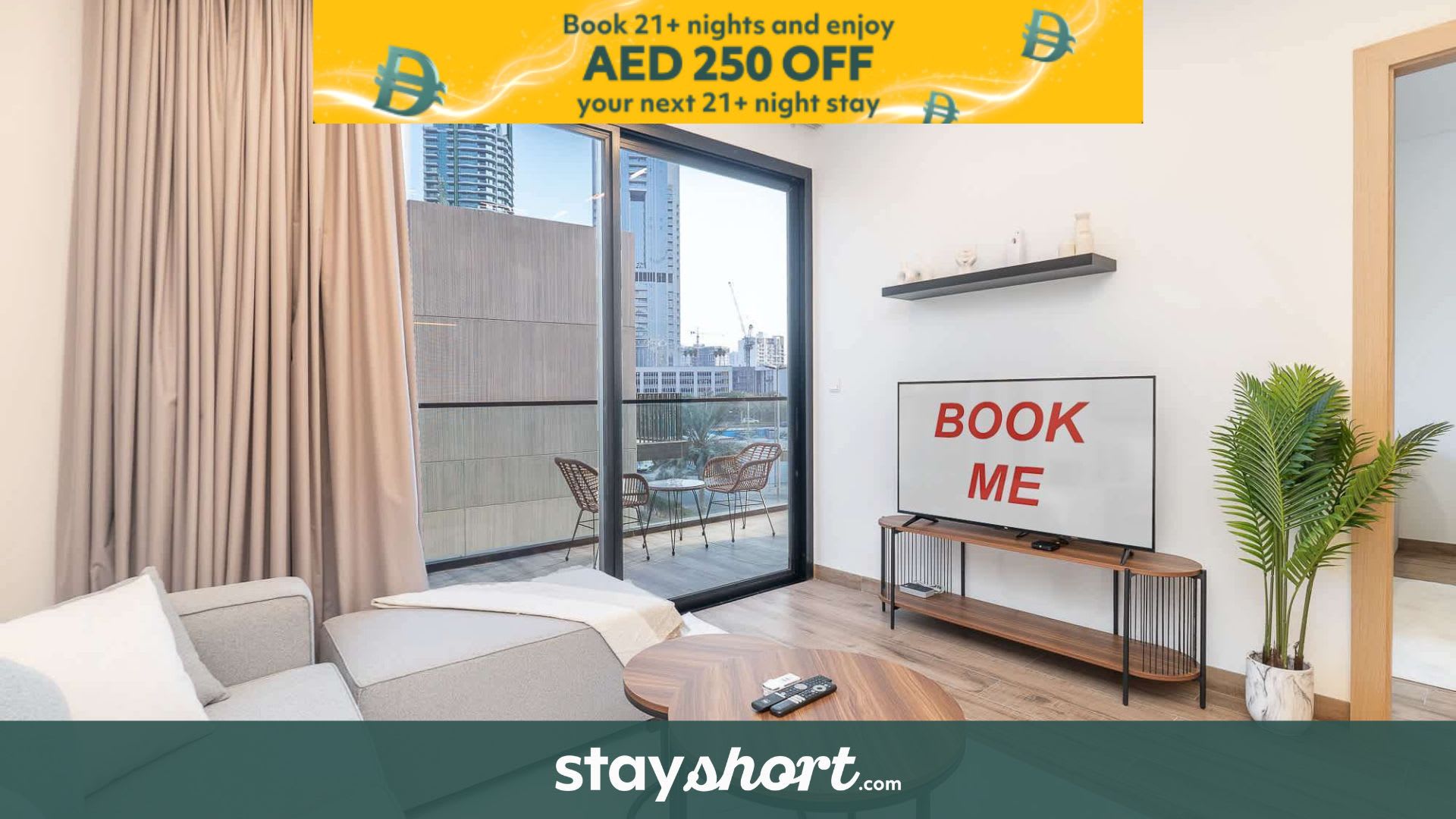 Free housekeeping visits during your stay - StayShort - Stylish, Minimalist 2-Bedroom in Jumeirah Village Circle — JVC, Dubai — vacation rental