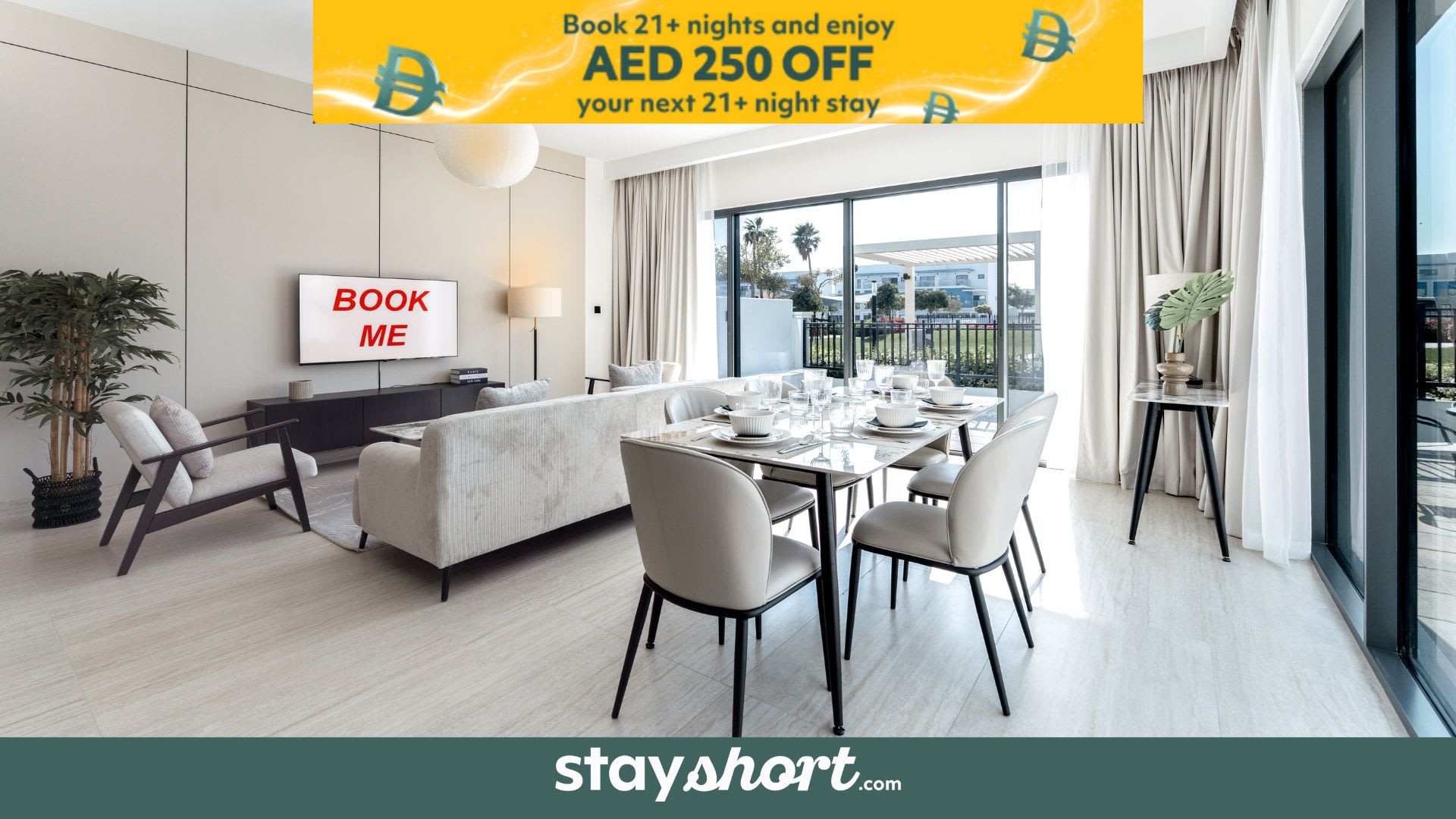 Free housekeeping visits during your stay - StayShort - 6BR Villa in Damac Lagoons that Sleeps 11 — Damac Lagoons, Dubai — vacation rental