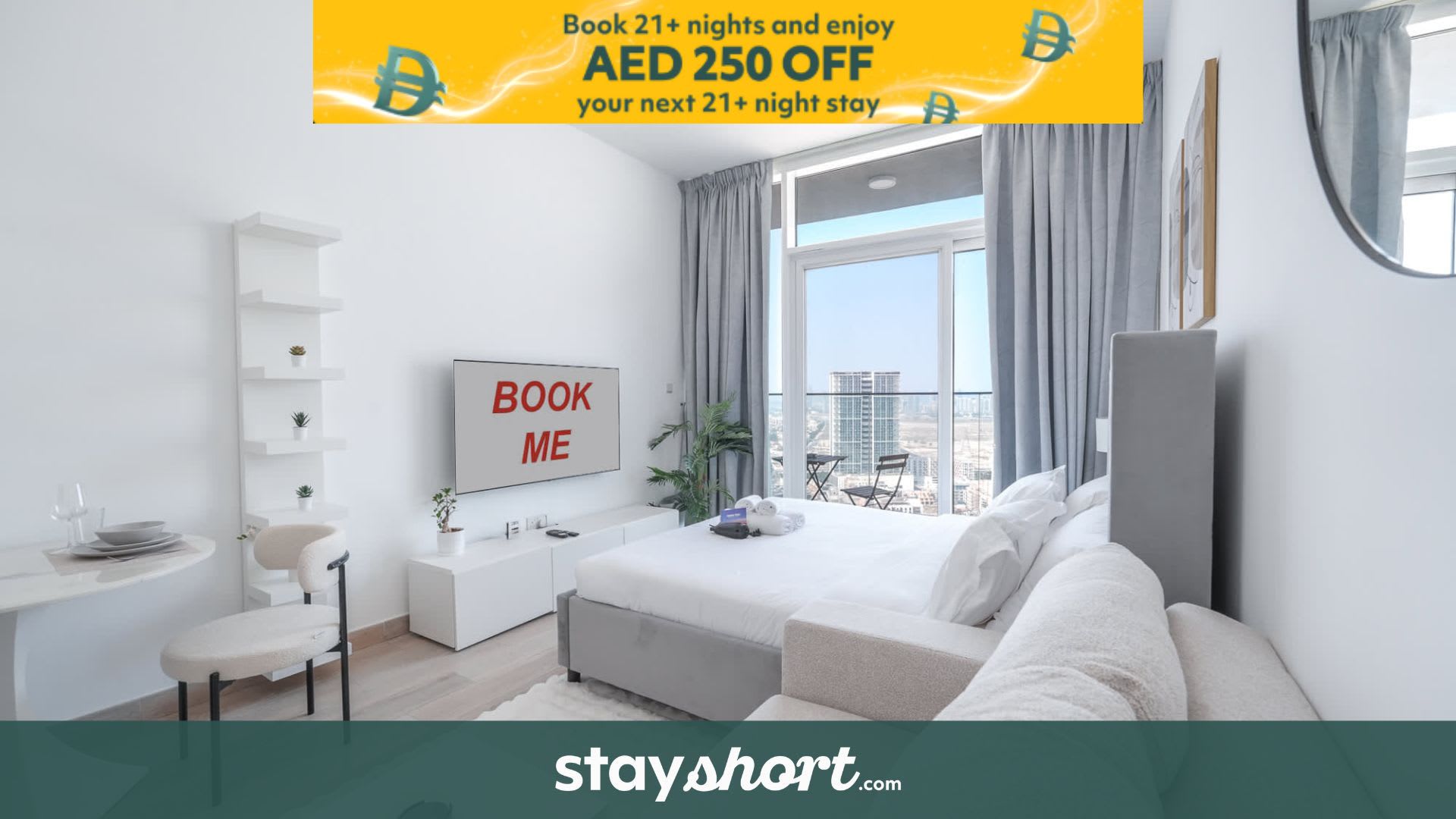 Free housekeeping visits during your stay - StayShort - Jumeirah Village Circle Studio with Amazing Amenities! — JVC, Dubai — vacation rental