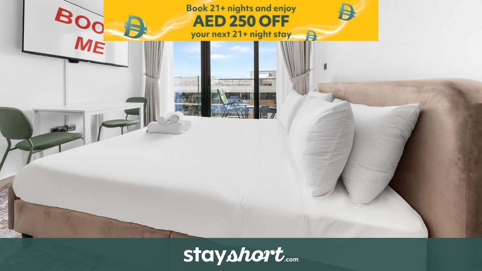 Free housekeeping visits during your stay - StayShort - Stylish Studio Retreat in Meydan for 2 — Meydan, Dubai — vacation rental