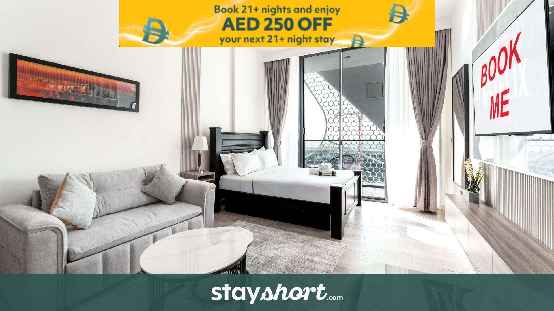 Free housekeeping visits during your stay - StayShort - Studio in Al Barsha that Sleeps 4 with Premium Building Amenities — Arjan, Dubai — vacation rental