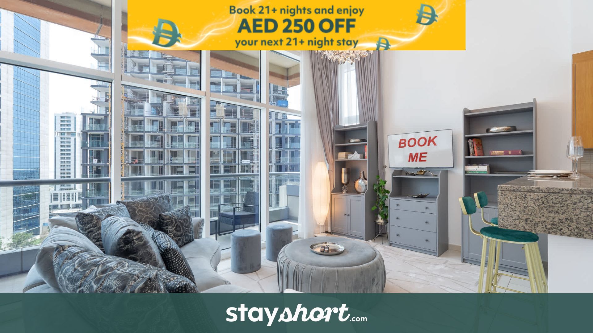 Free housekeeping visits during your stay - StayShort - Dazzling Studio in Business Bay with Stunning Views — Business Bay, Dubai — vacation rental