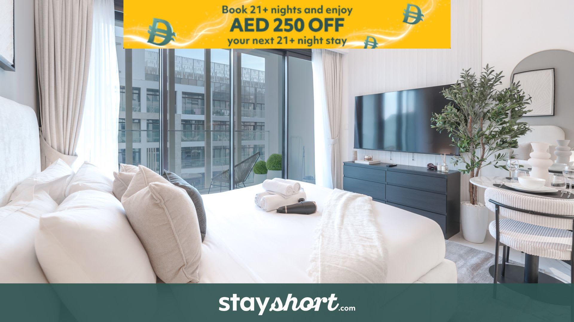 Free housekeeping visits during your stay - StayShort - Charming Studio Retreat in Meydan Perfect for 2 — Meydan, Dubai — vacation rental