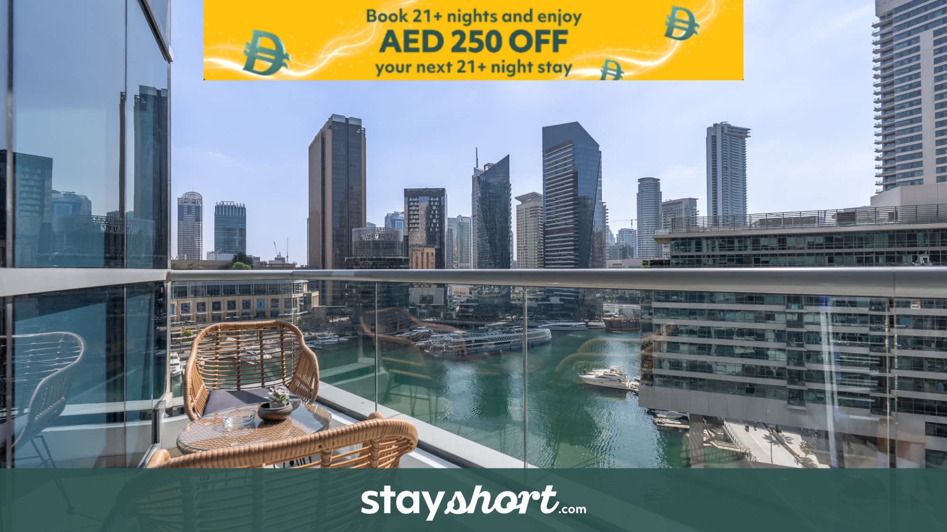 Free housekeeping visits during your stay - StayShort - Chic Marina-View Studio in Bay Central, Marina! — Dubai Marina, Dubai — vacation rental