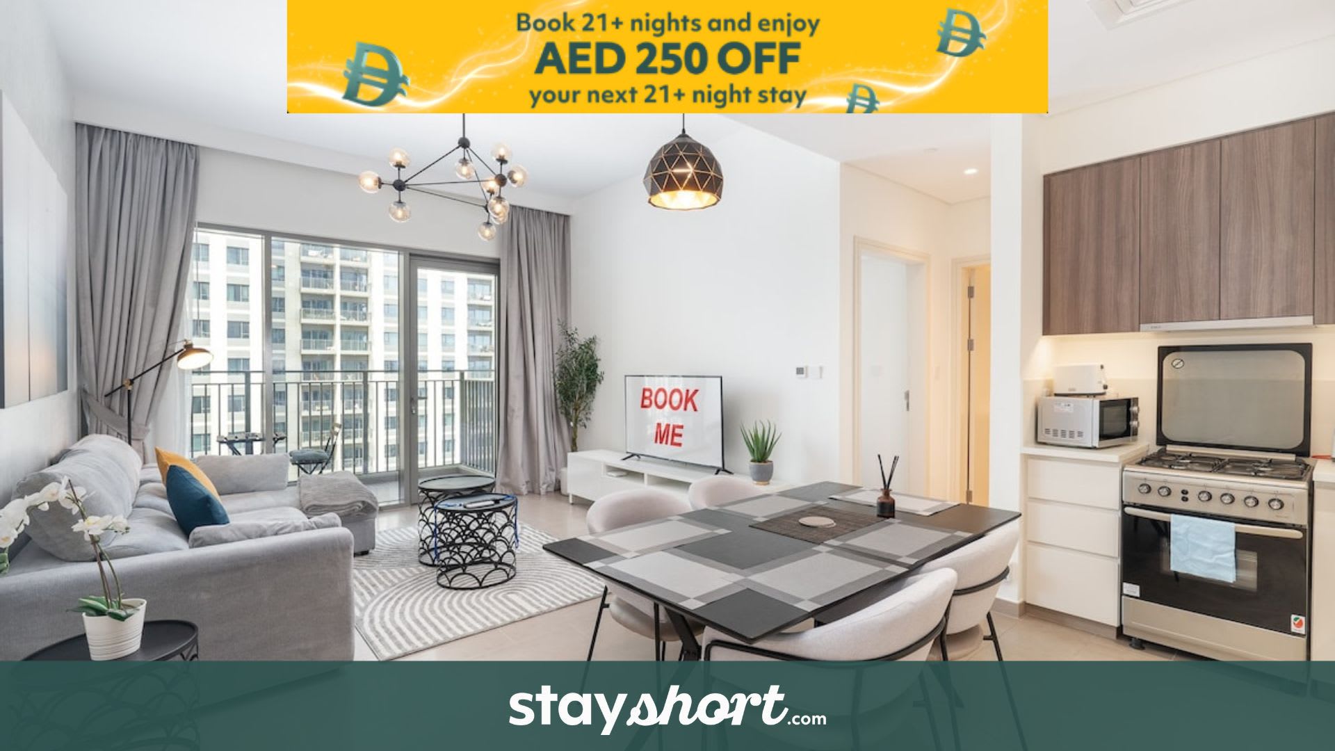 Free housekeeping visits during your stay - StayShort - Chic 1BR Flat, Stunning Views in Dubai Hills — Dubai Hills, Dubai — vacation rental