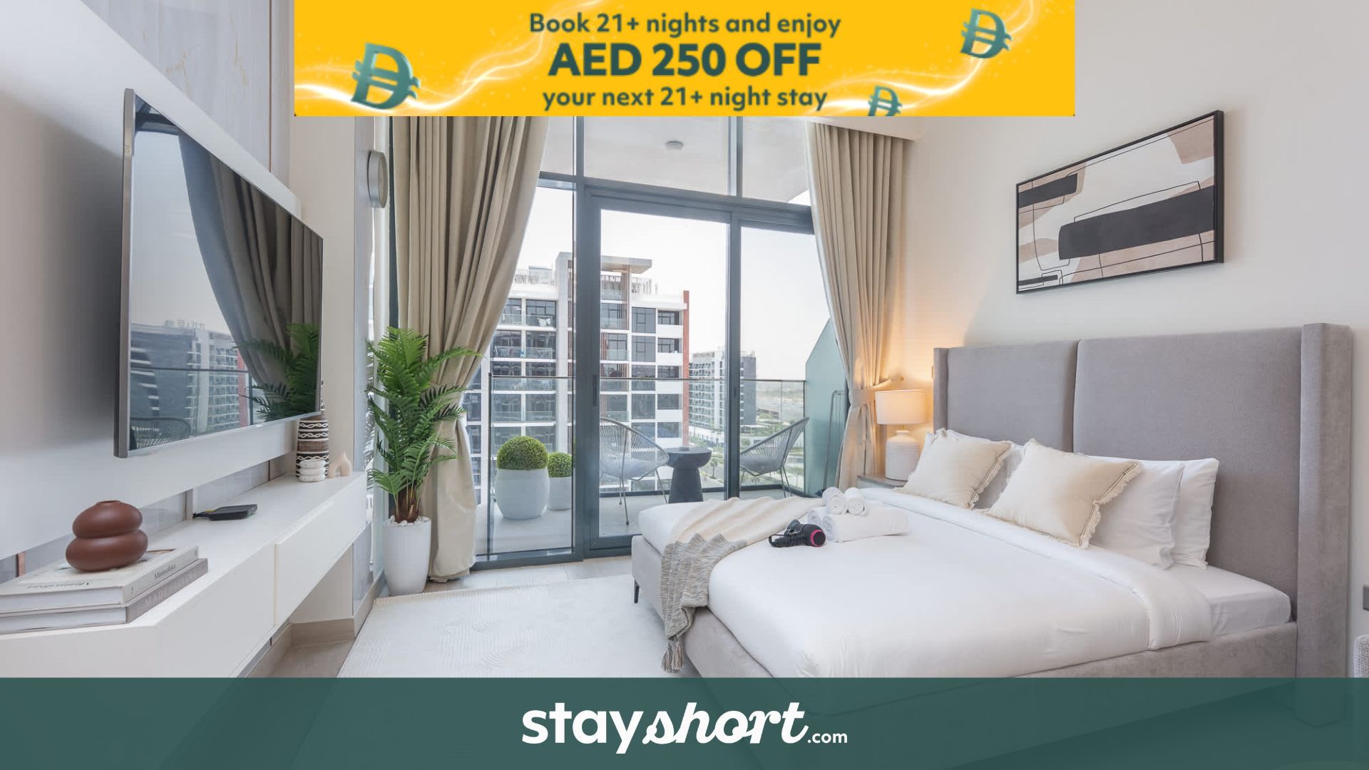Free housekeeping visits during your stay - StayShort -Cozy Studio in Azizi Riviera Sleeps 3 with Pool — Meydan, Dubai — vacation rental