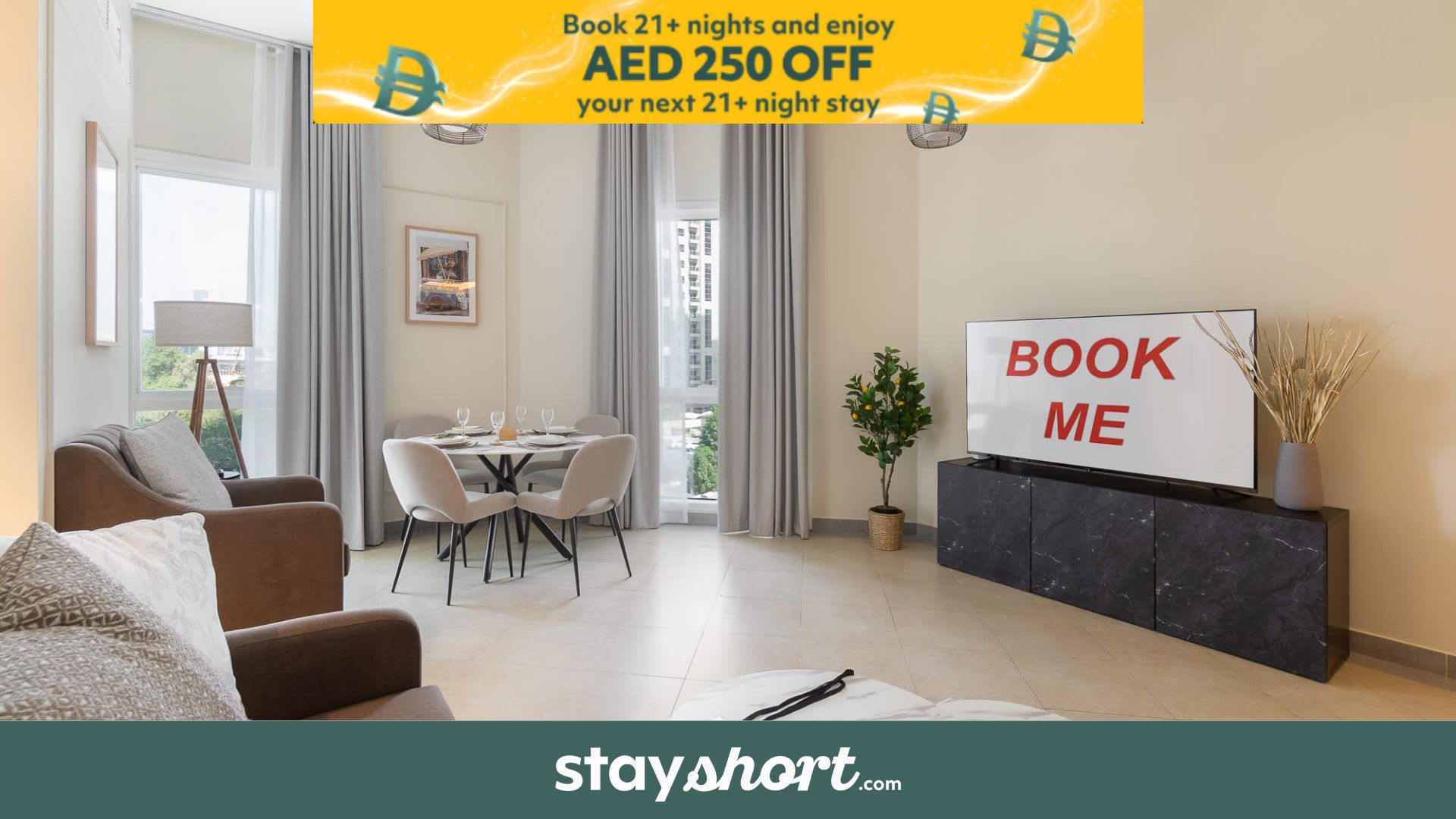 Free housekeeping visits during your stay - StayShort - Contemporary 2-Guest Apartment in Barsha Heights! — Barsha Heights, Dubai — vacation rental
