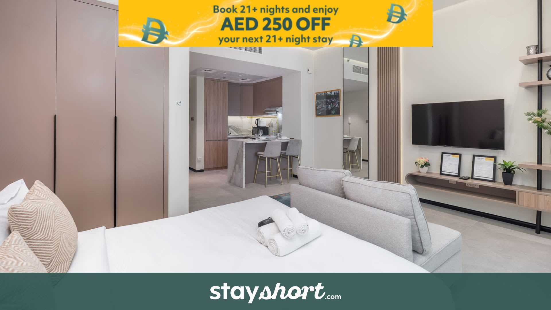 Free housekeeping visits during your stay - StayShort - Chic Studio Near Miracle Garden with Patio — Al Barsha, Dubai — vacation rental