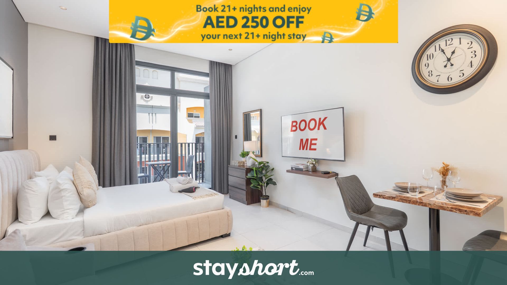 Free housekeeping visits during your stay - StayShort - Spacious and Stunning Studio in The Heart of JVC — JVC, Dubai — vacation rental