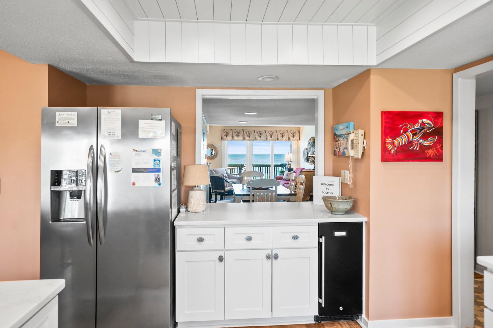 Kitchen/Bar to Dining Area and Living Room