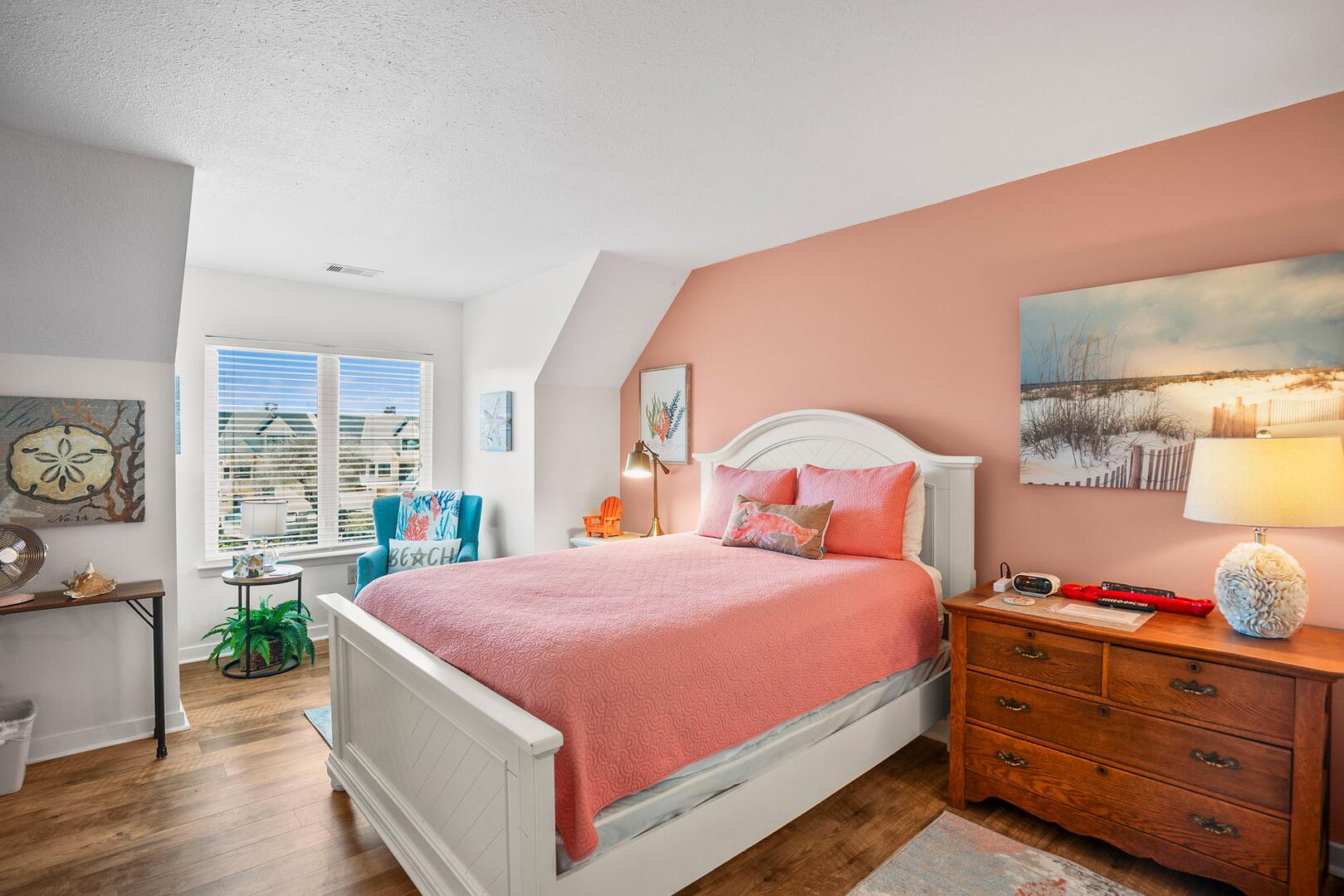 Guest Bedroom 1 with Queen Bed and Full En Suite Bathroom