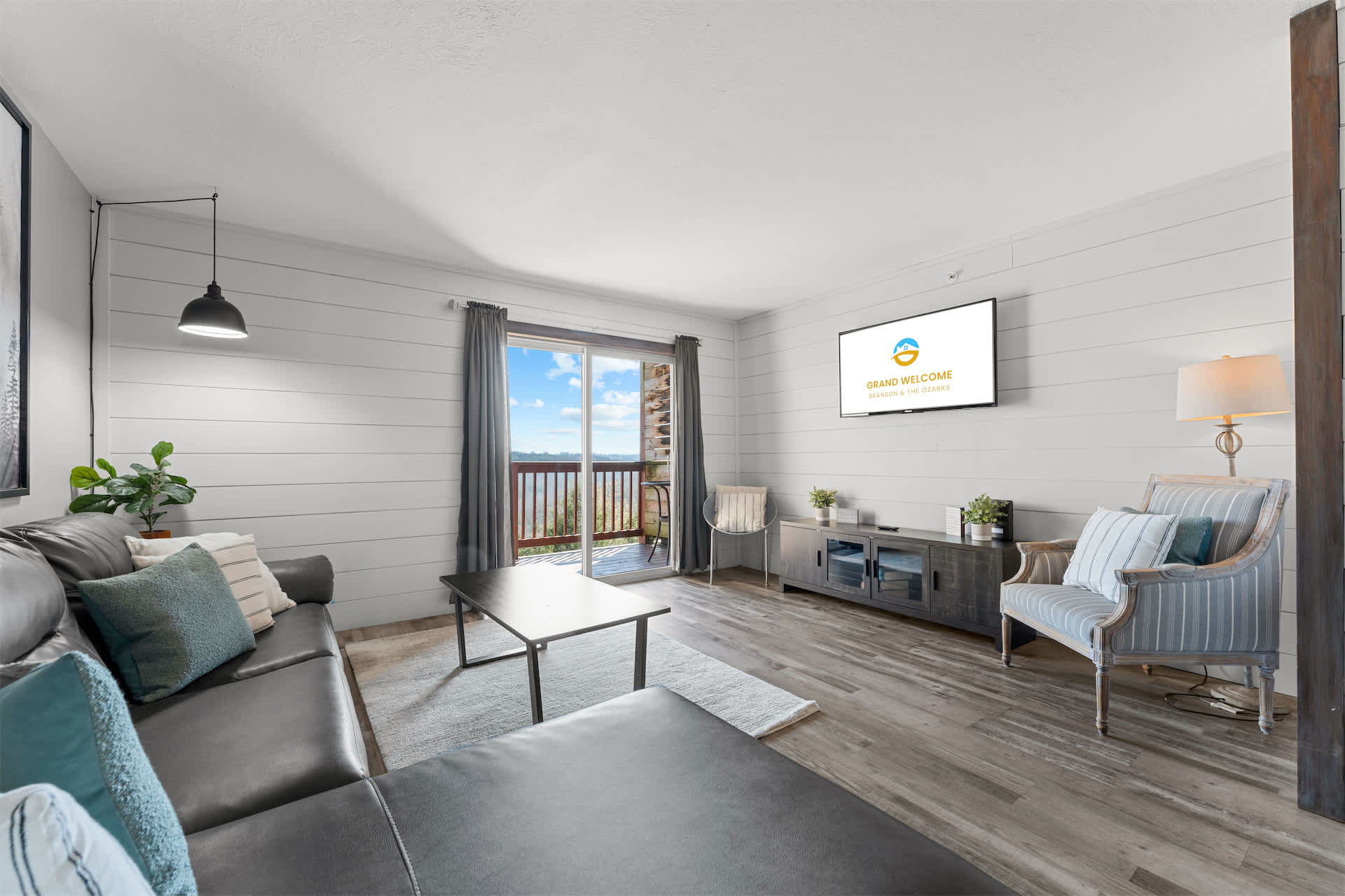 Curl up in the airy living room & stream your favorites on the smart TV​