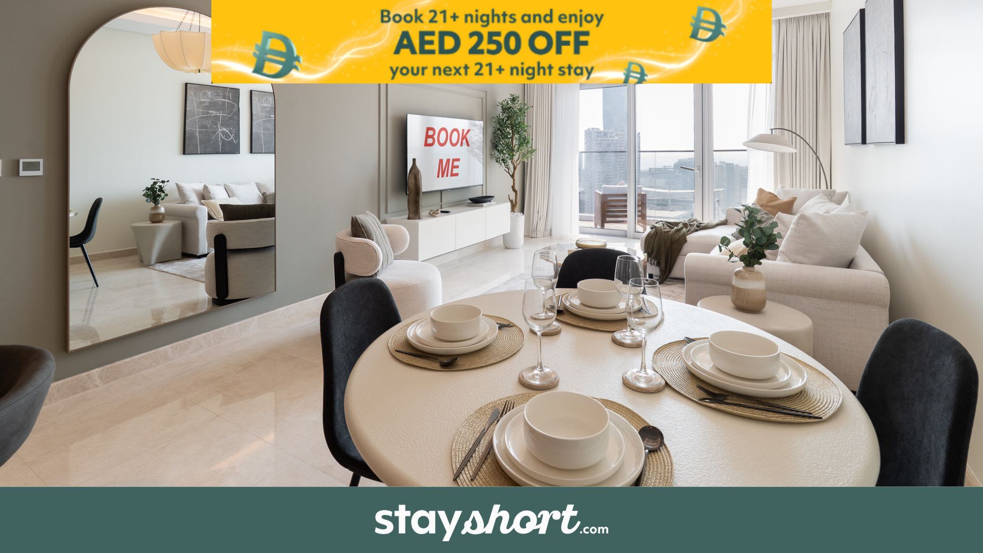 Free housekeeping visits during your stay - StayShort - Luxury 3-Bedroom Downtown Dubai Retreat with Balcony & Skyline Views — Downtown, Dubai — vacation rental