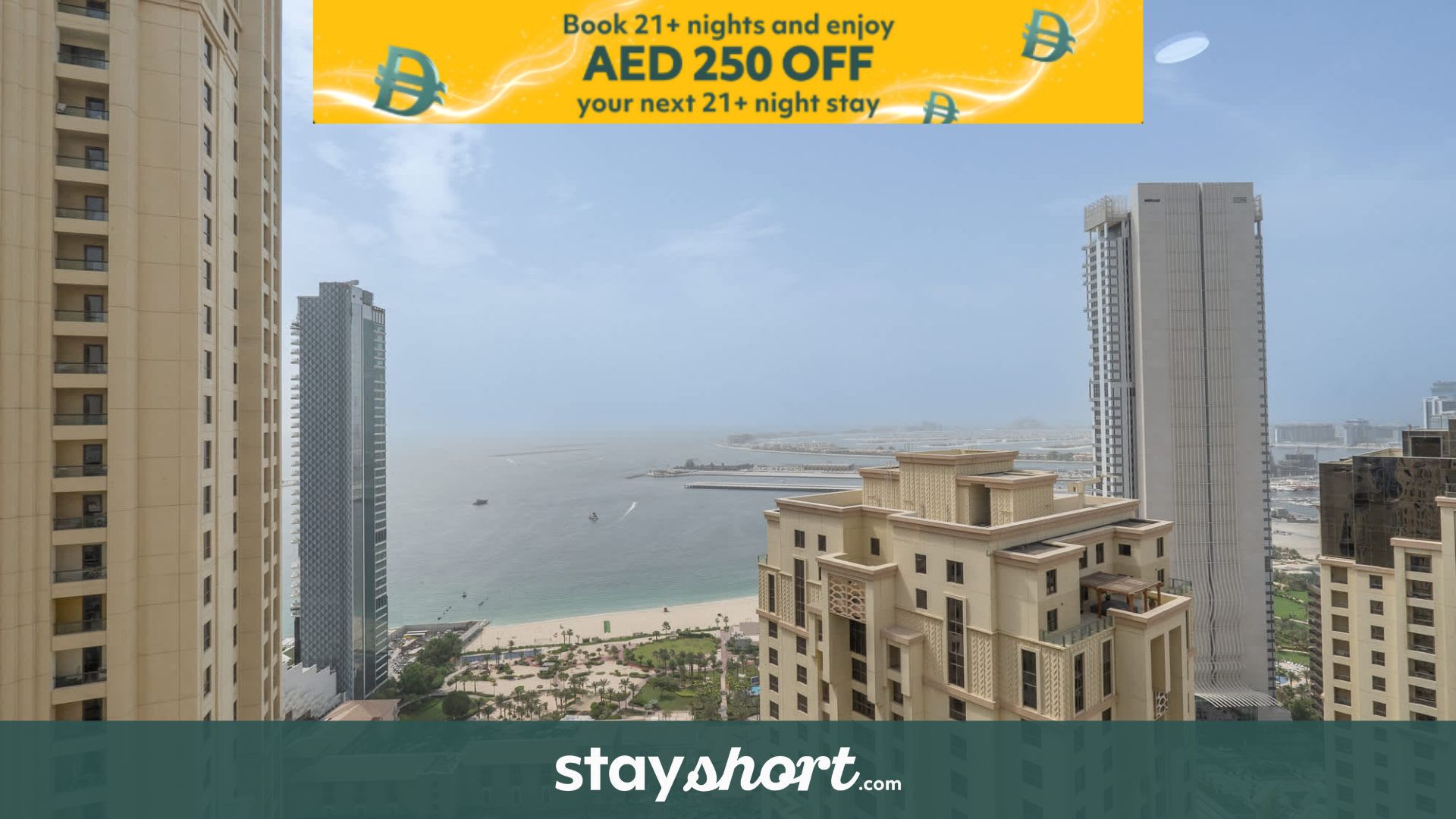 Free housekeeping visits during your stay - StayShort - JBR 2 Bed Apartment sleeps 4 with Sea Views! — JBR, Dubai — vacation rental