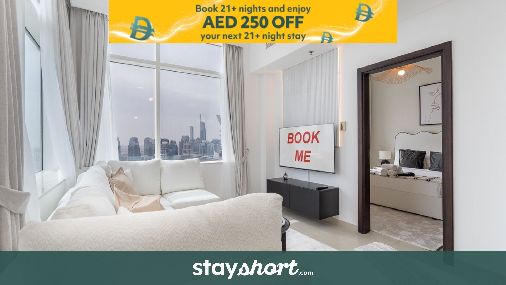 Free housekeeping visits during your stay - StayShort - Sophisticated 1-Bedroom With Skyscrapers View at Botanica Tower — Dubai Marina, Dubai — vacation rental