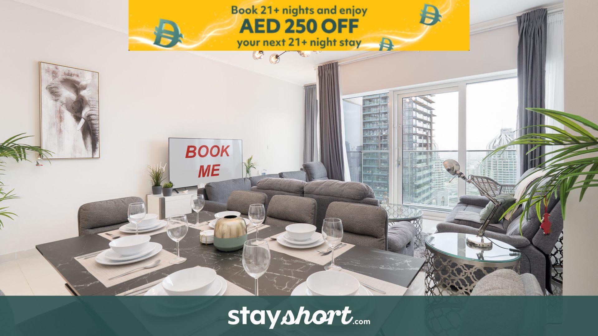 Free housekeeping visits during your stay - StayShort - Bright 2BR Apartment with Marina Views Sleeps 6 — Dubai Marina, Dubai — vacation rental