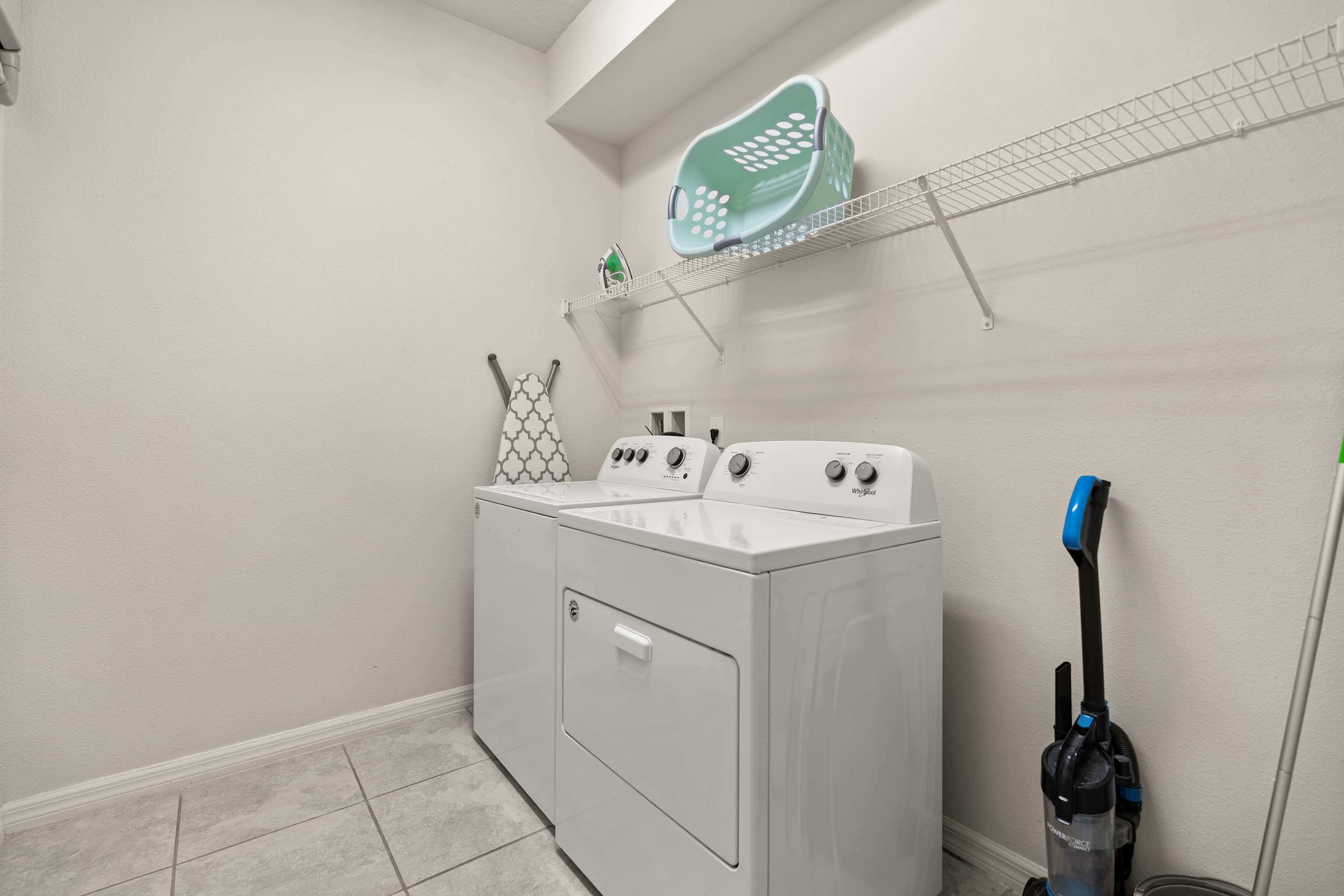 Washer and dryer available for guest use, making your stay easy and convenient