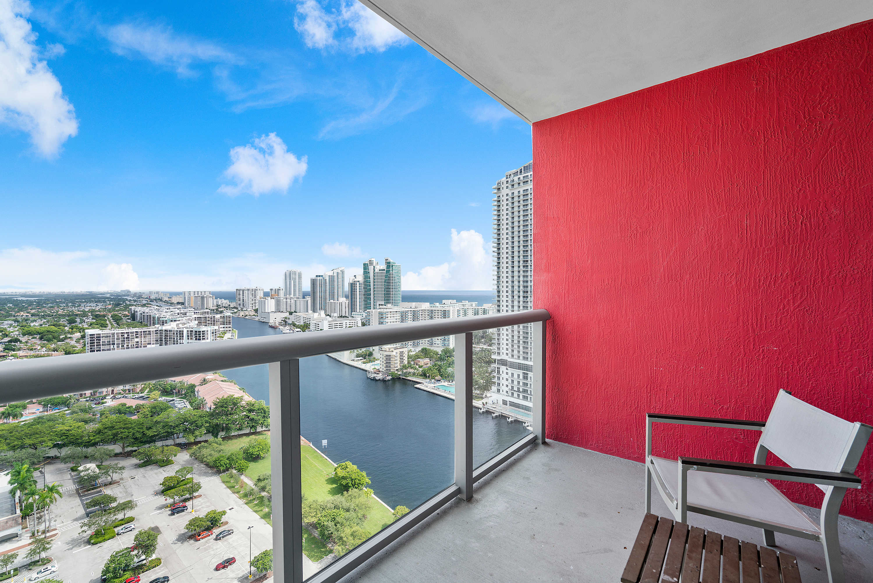 Sunny Studio Retreat with Balcony and Water Views