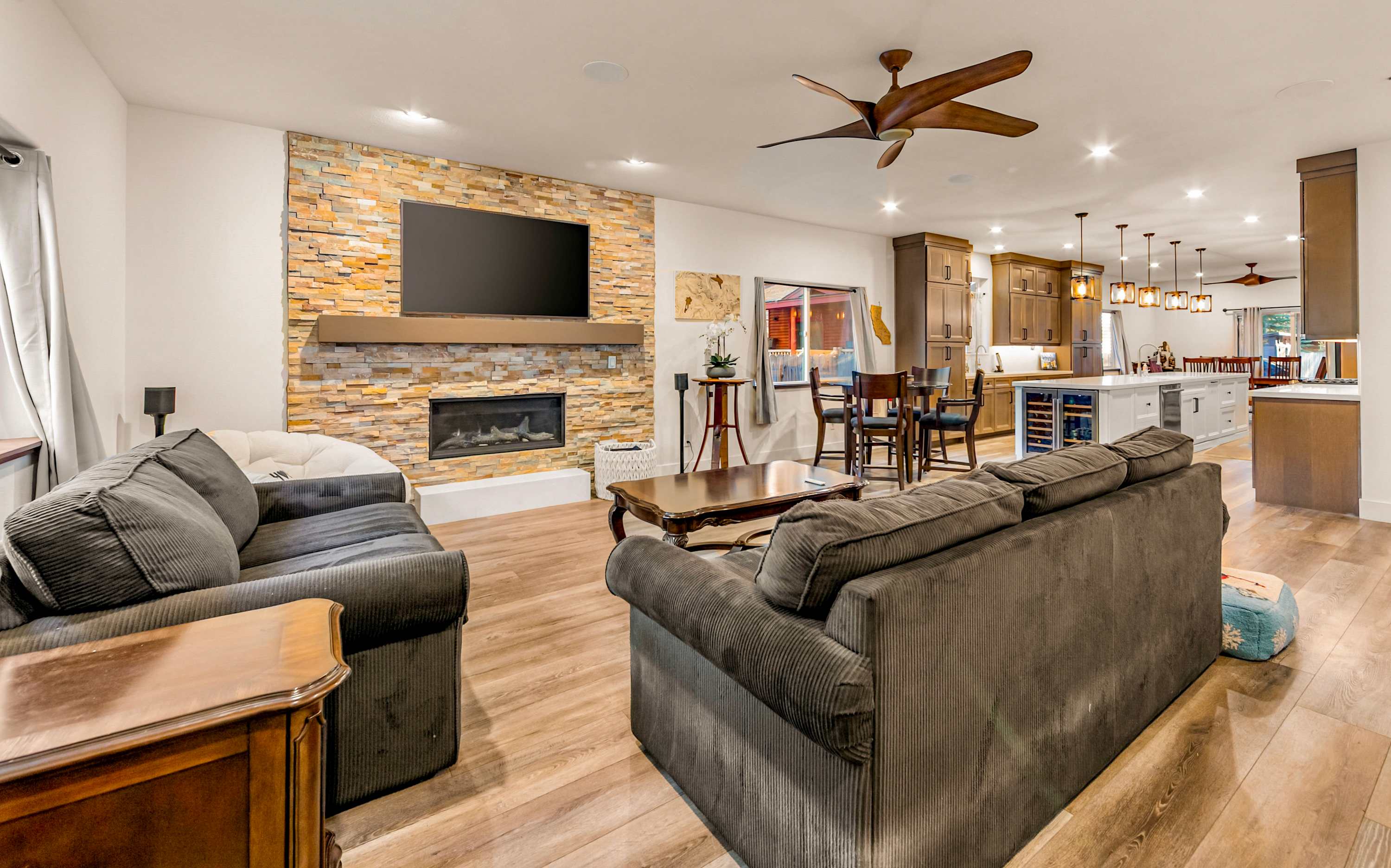 Curl up in the inviting living room & stream your favorites on the smart TV​