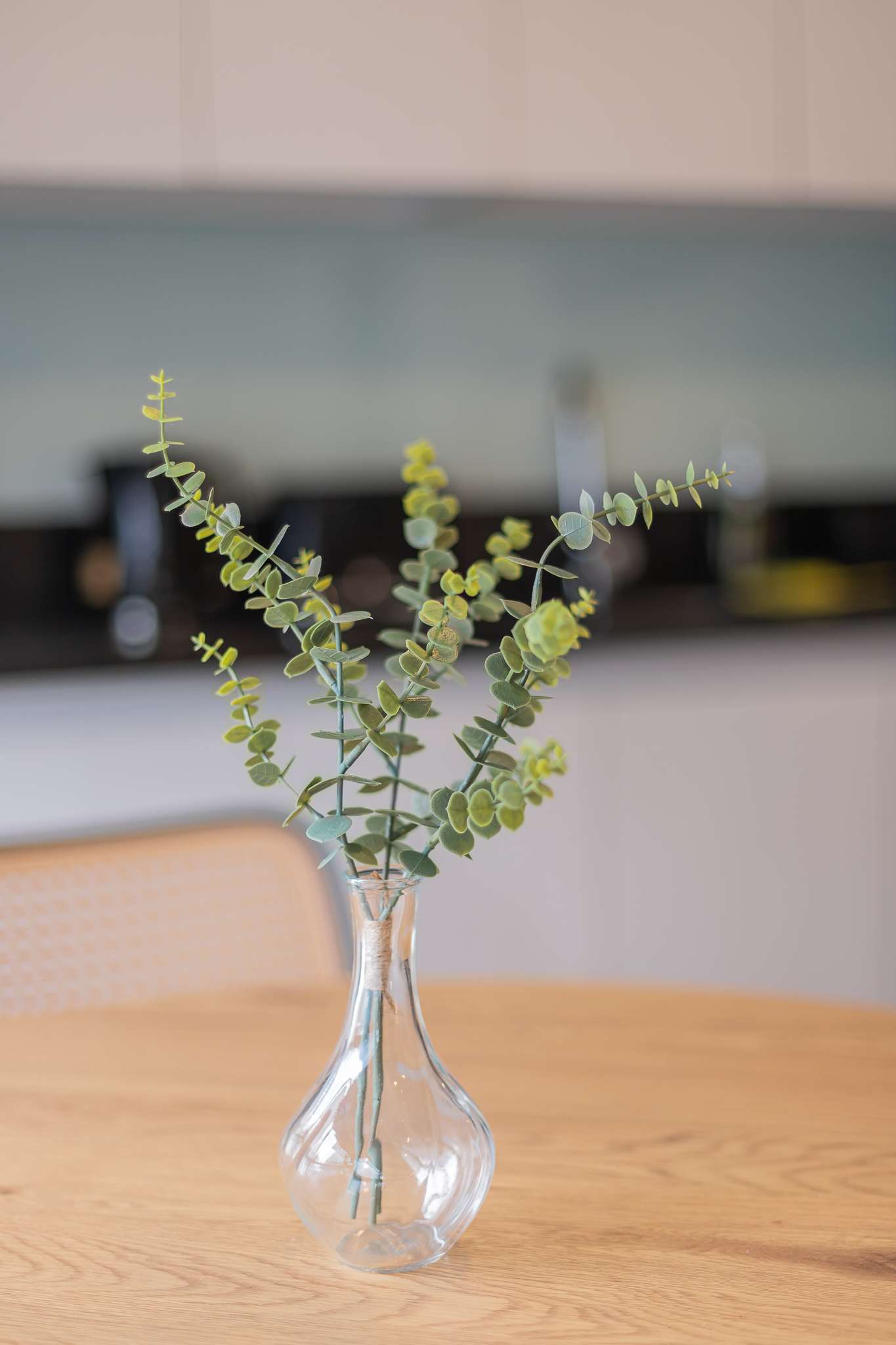 Charming dining setup with a touch of greenery, perfect for cozy meals.