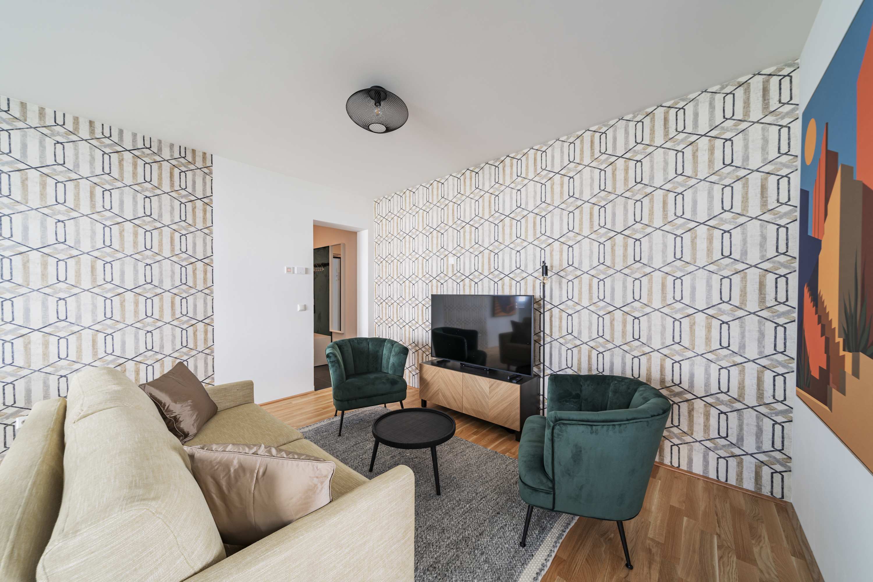 2 Zimmer Apartment mit Blick auf die Stadt
