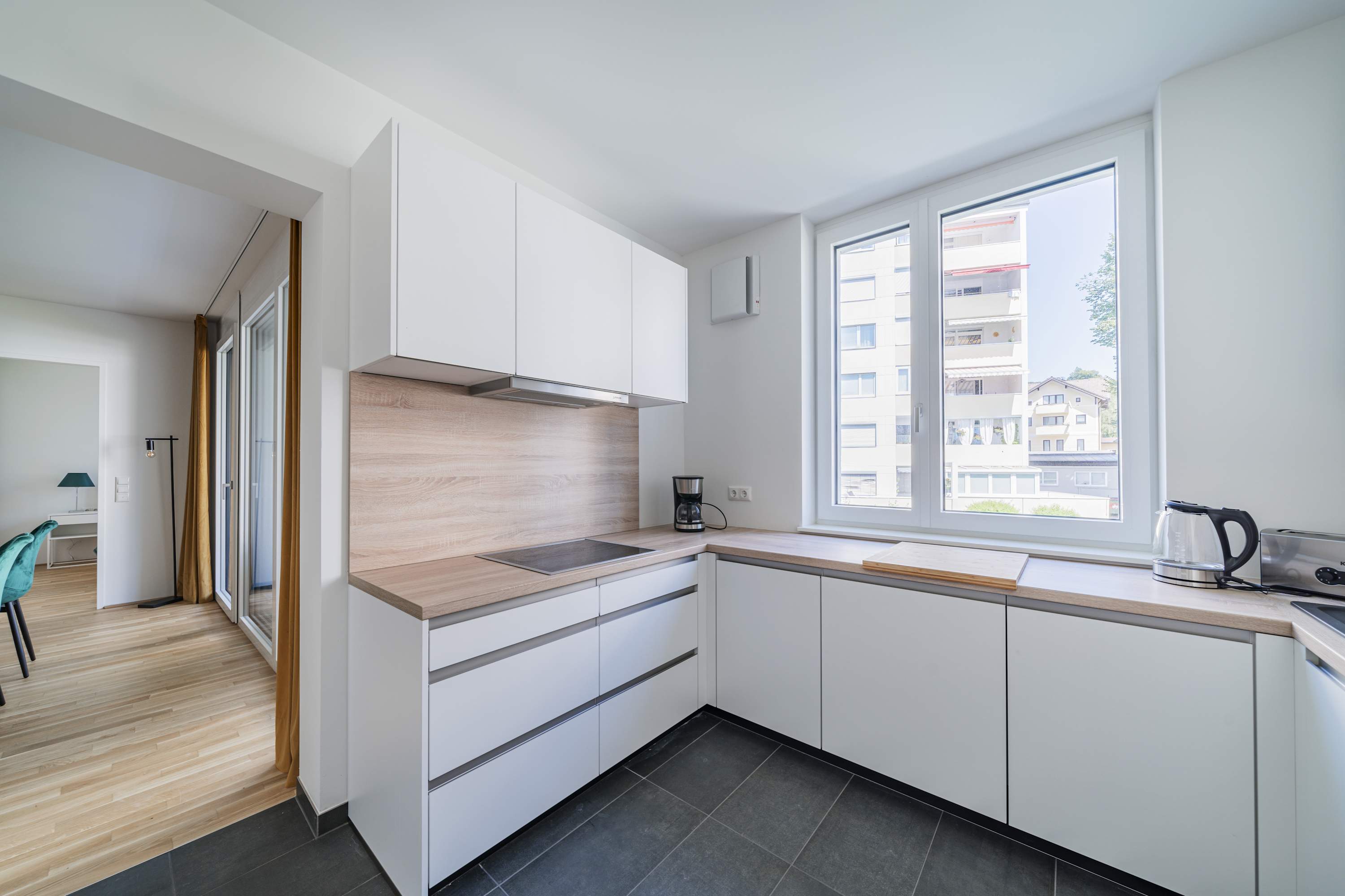 2 Zimmer Apartment mit Blick auf die Stadt