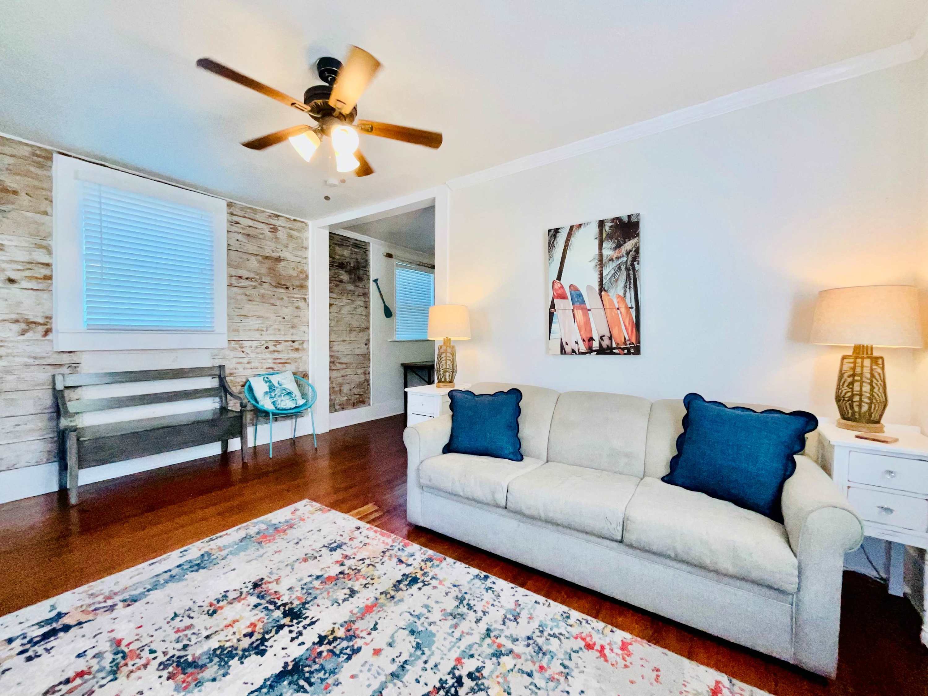 Curl up in the cozy living room & stream your favorites on the smart TV​