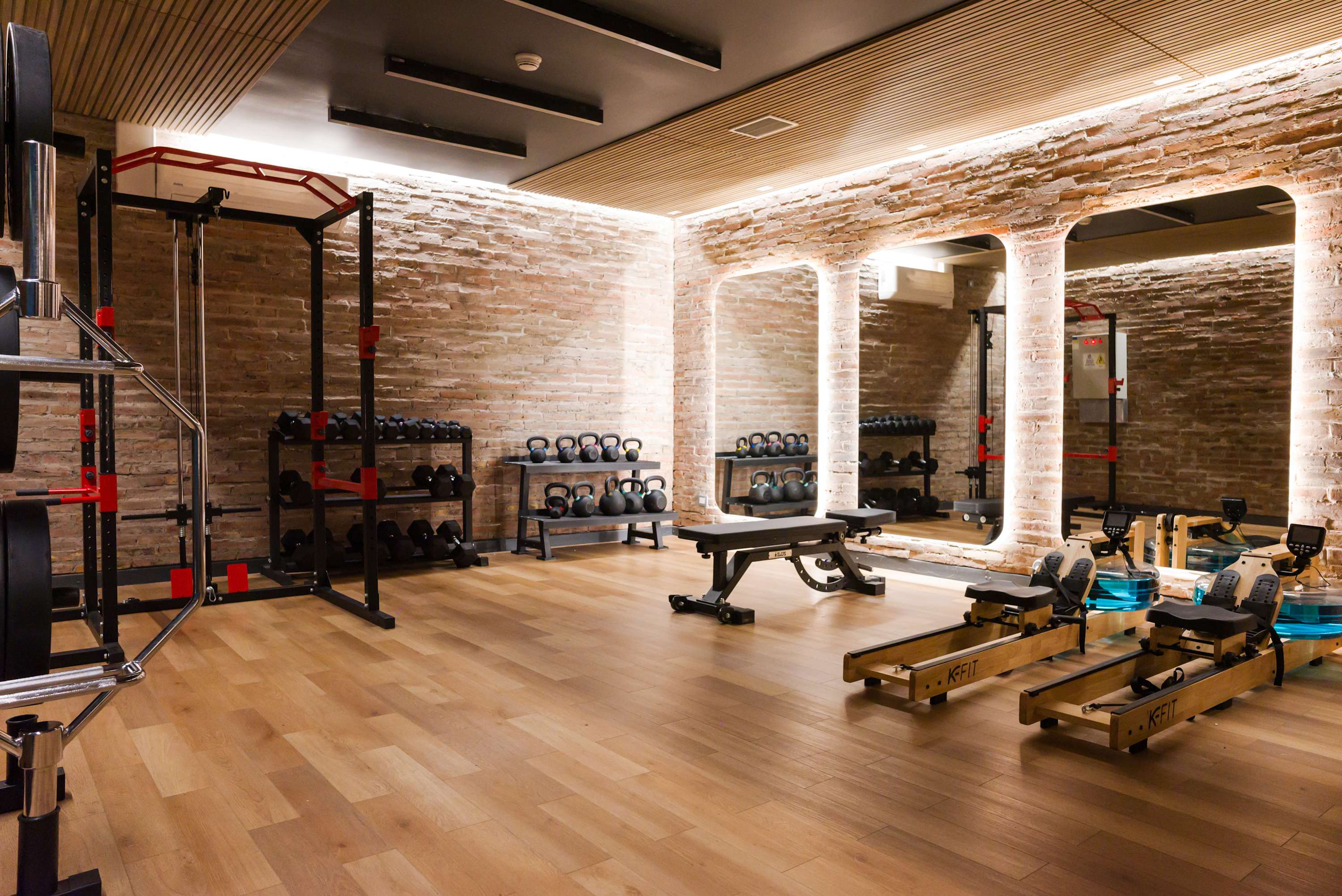 Stay fit during your stay with access to a fully equipped gym featuring modern workout equipment and a stylish design.