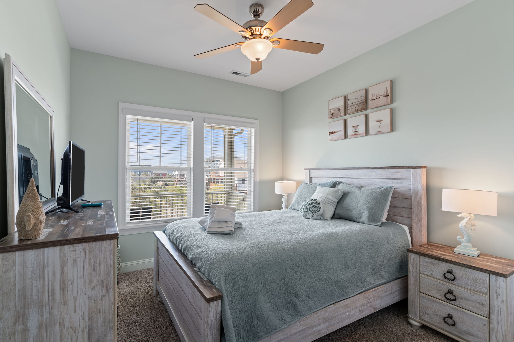 Large closets in all bedrooms with steamer, ironing board, extra blankets and laundry baskets to save you space and time packing for your trip