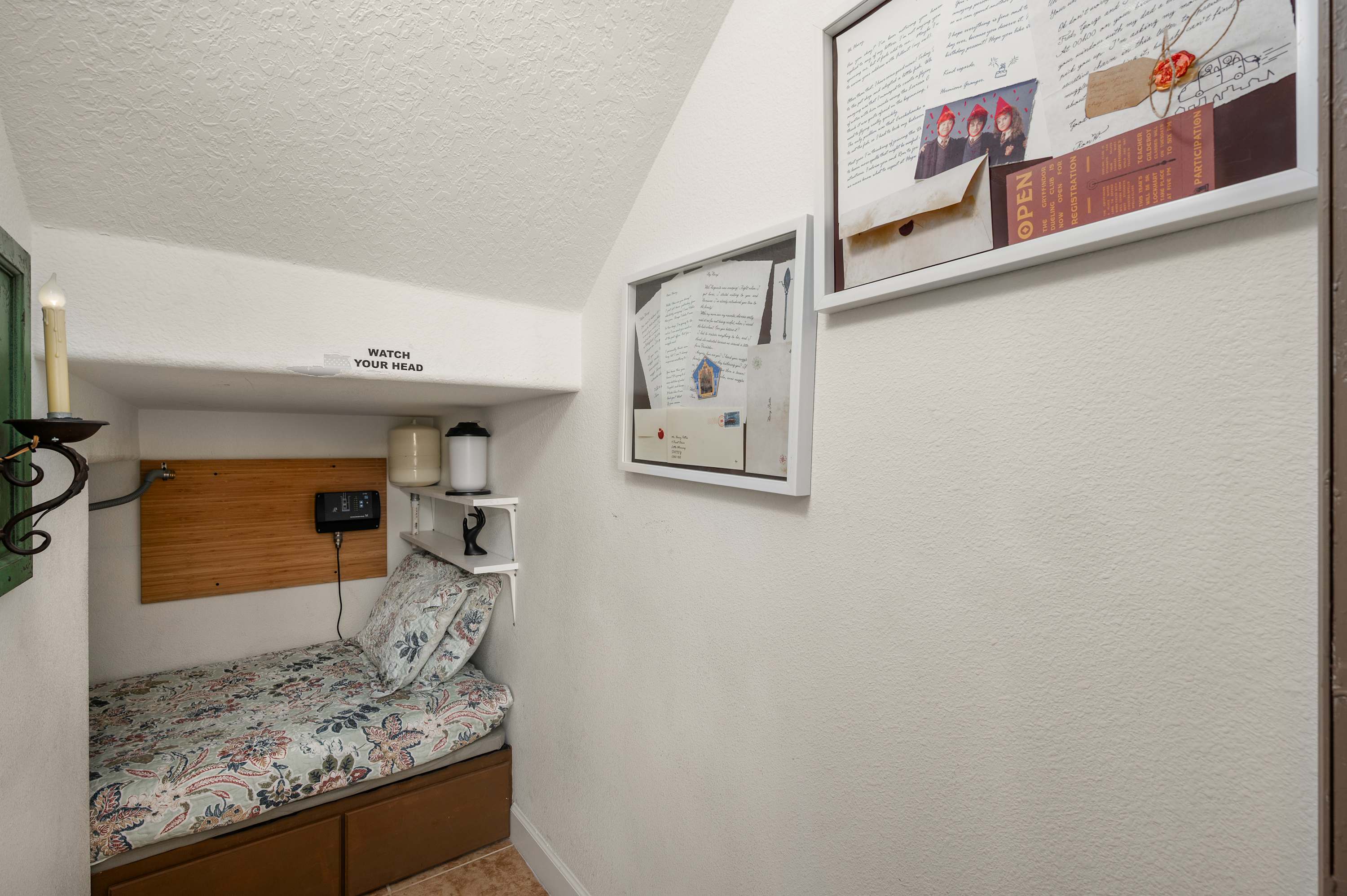 Cozy hallway nook leading into a comfortable bedroom retreat