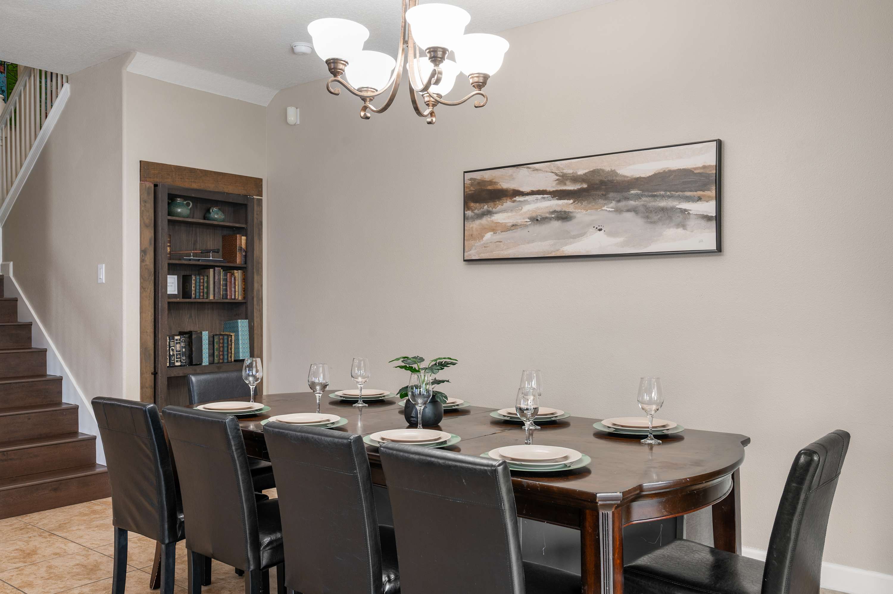 Dining area w/ seating for shared meals & easy access to the kitchen