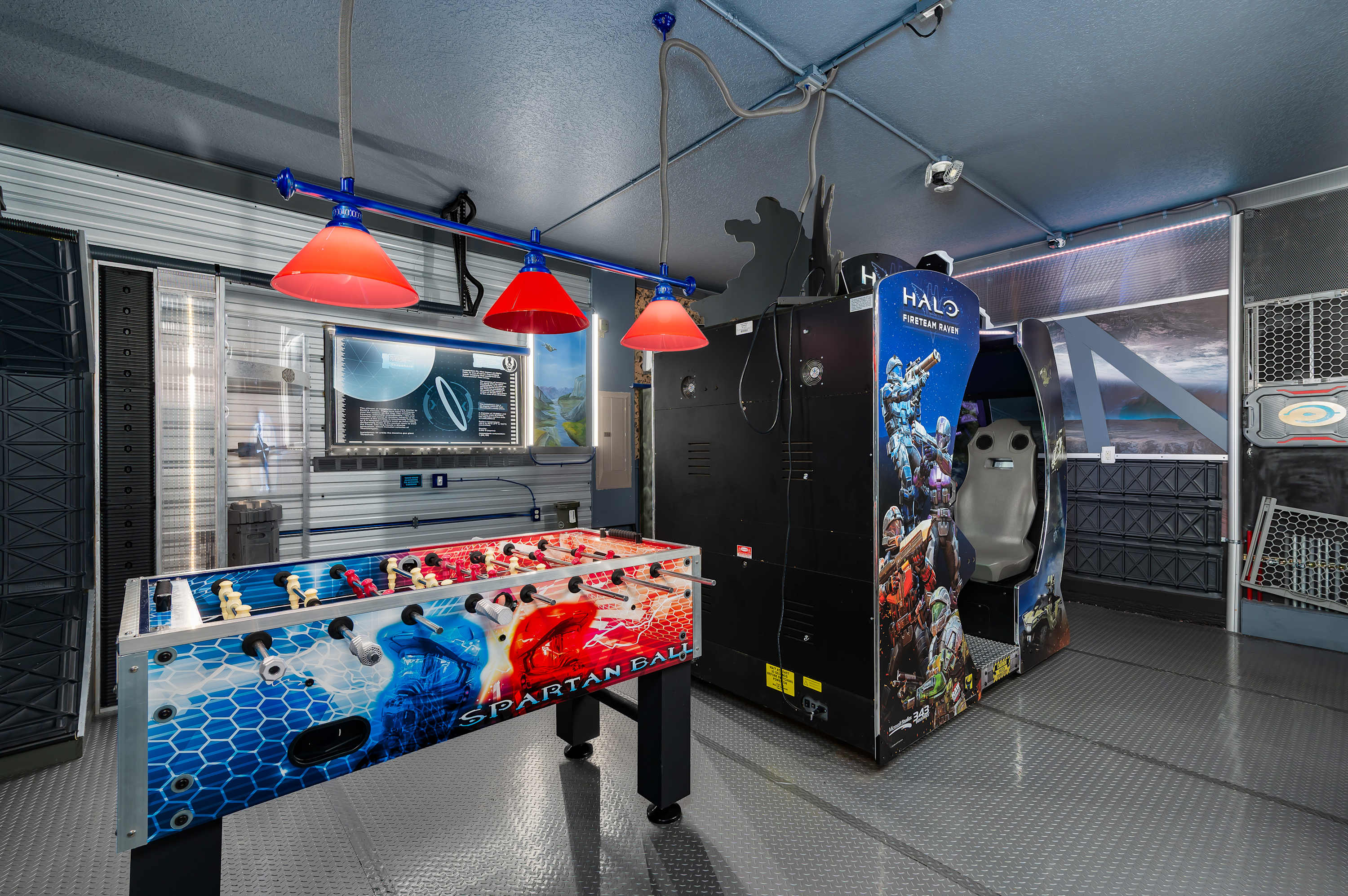 Arcade-style game room packed w/ entertainment for friendly competitions indoors