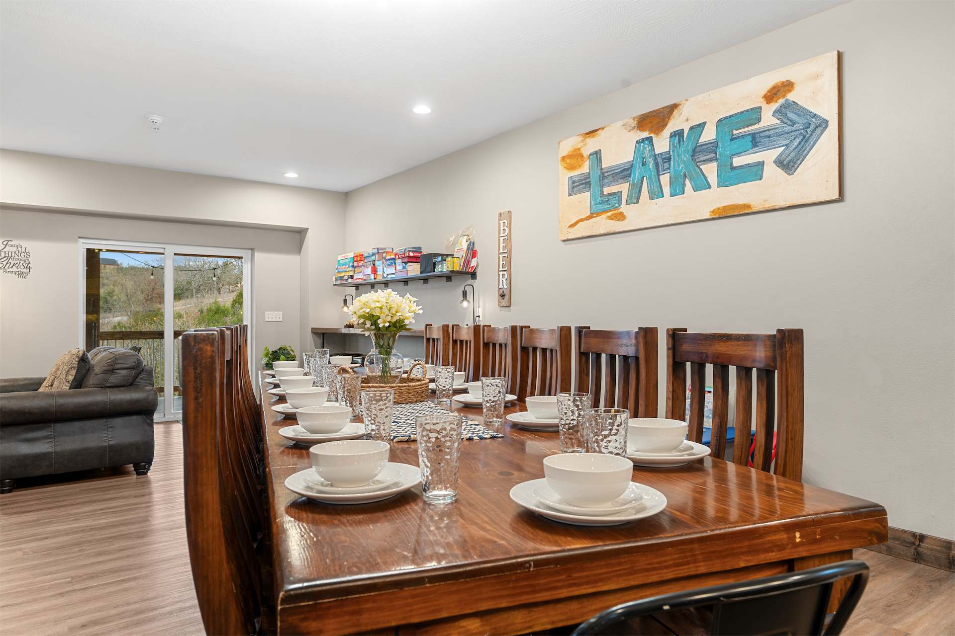 Make mealtime memories together at the enormous dining table, seating 12​
