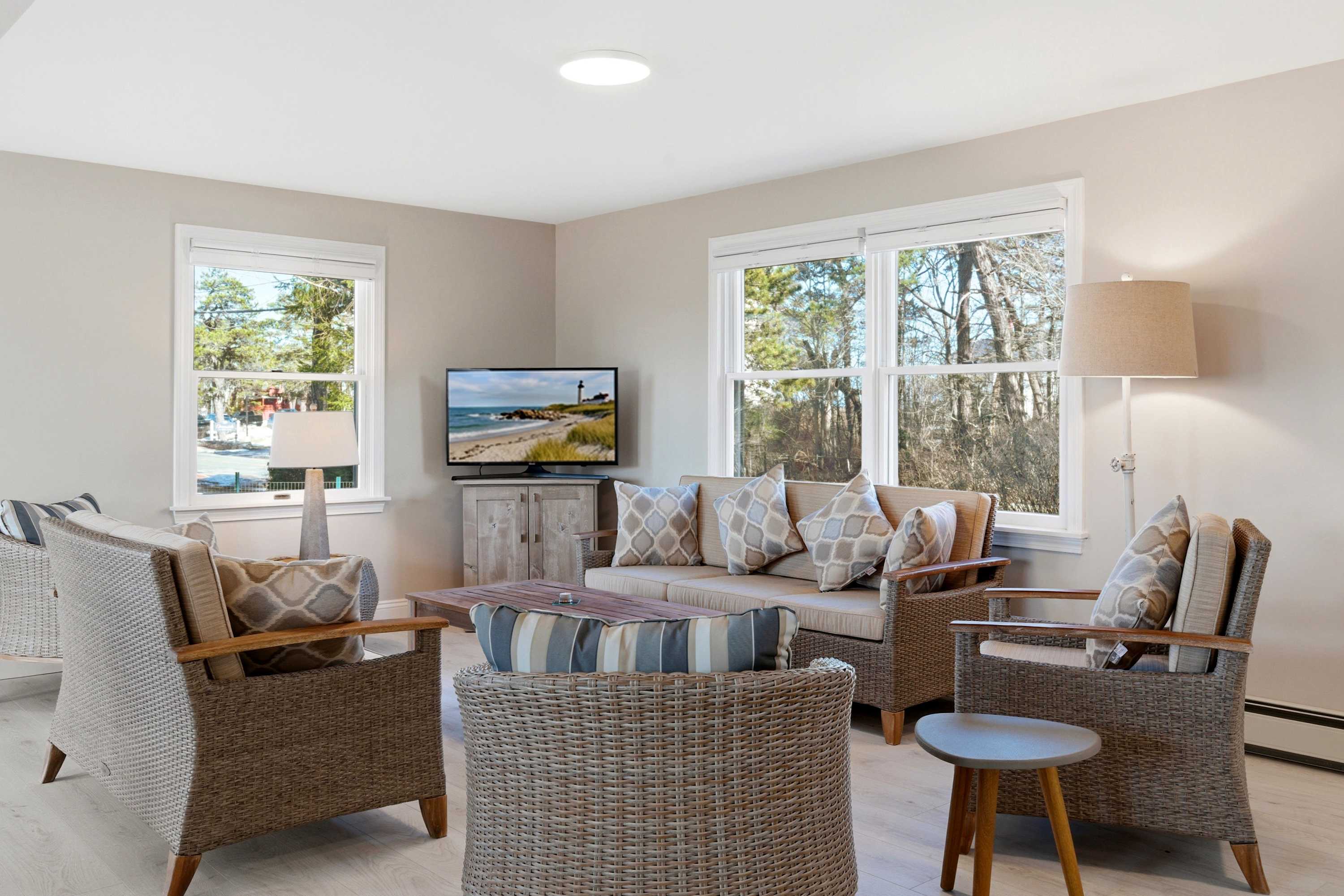 Curl up in the inviting living room & stream your favorites on the smart TV​