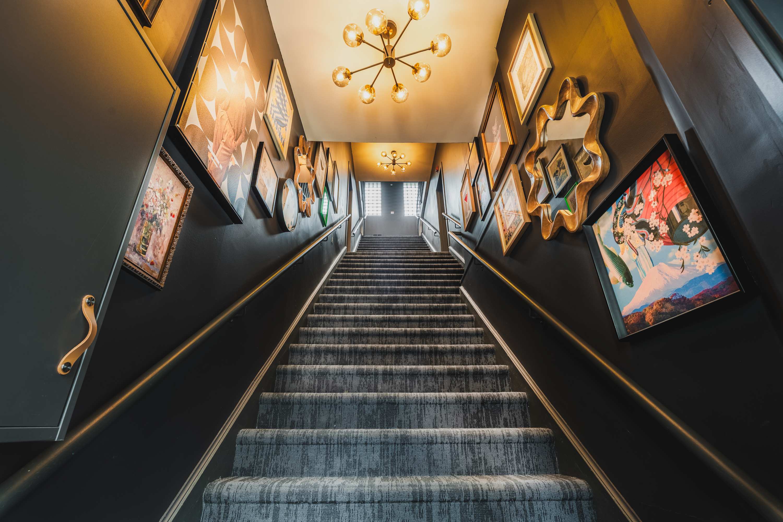 Warm lighting, and unique photo-worthy spots throughout the hotel.