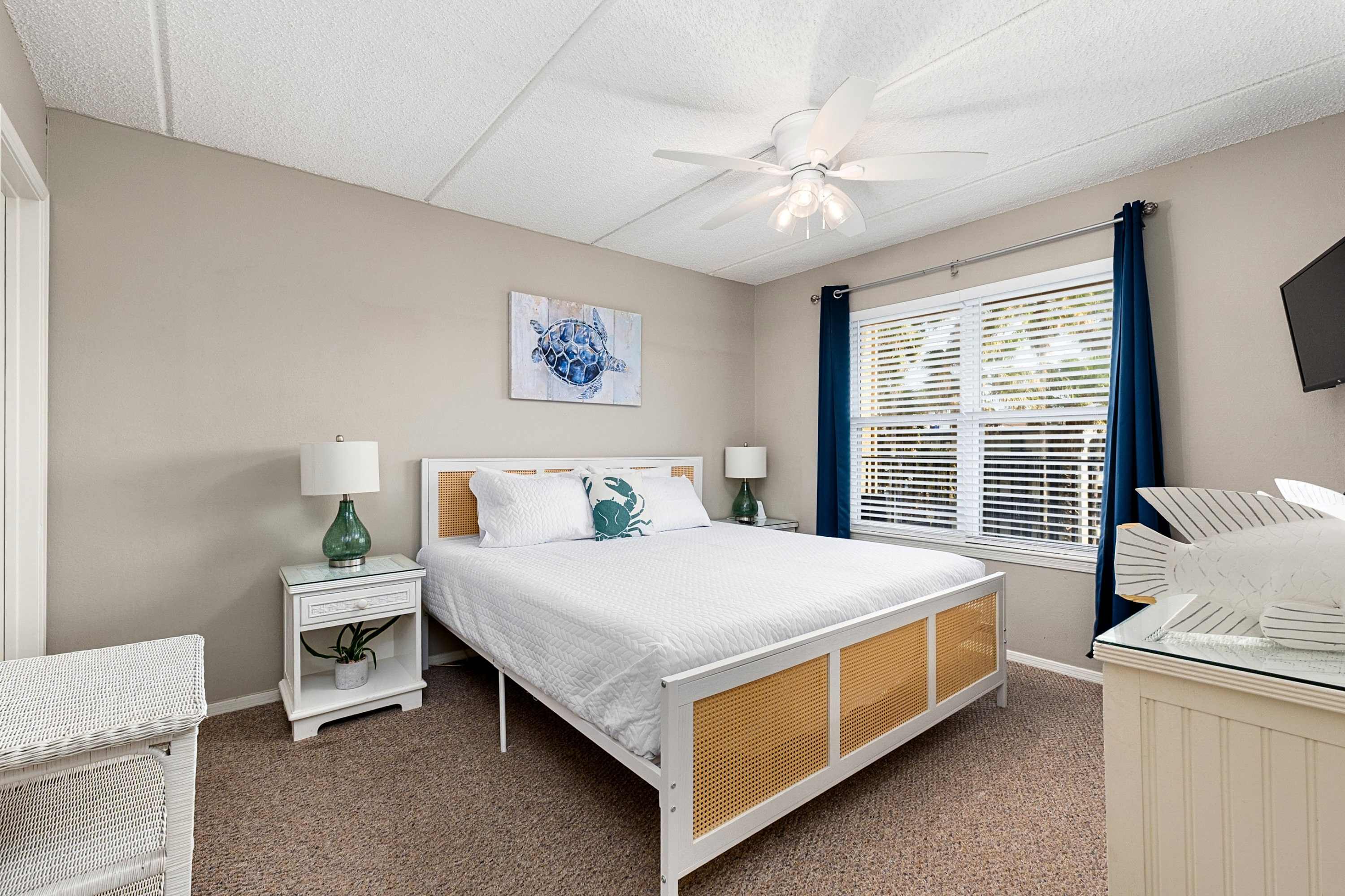 Unwind in a king bed with room to stretch and relax fully