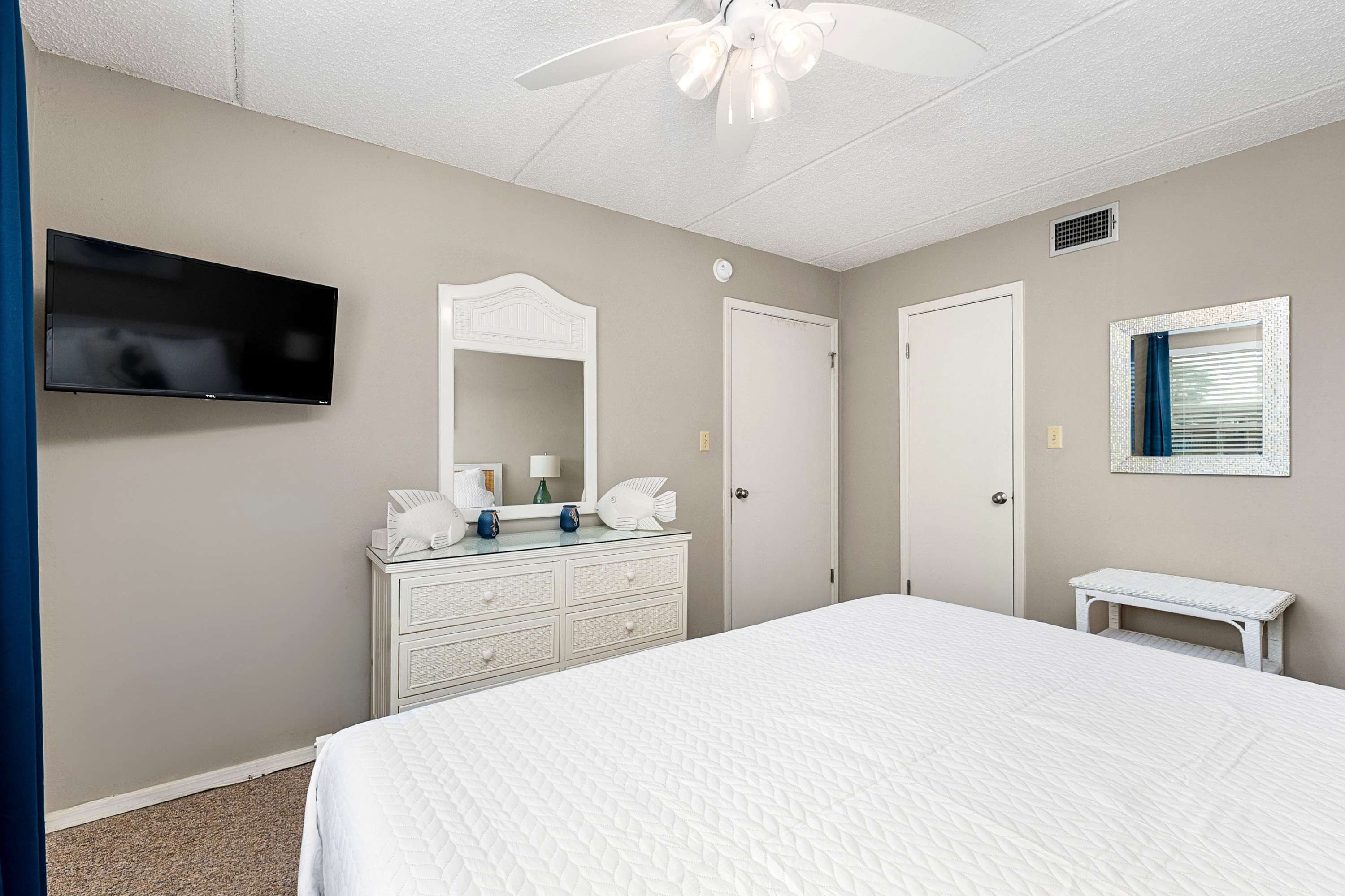 Sleep, lounge, and stream your favorites from the king bed