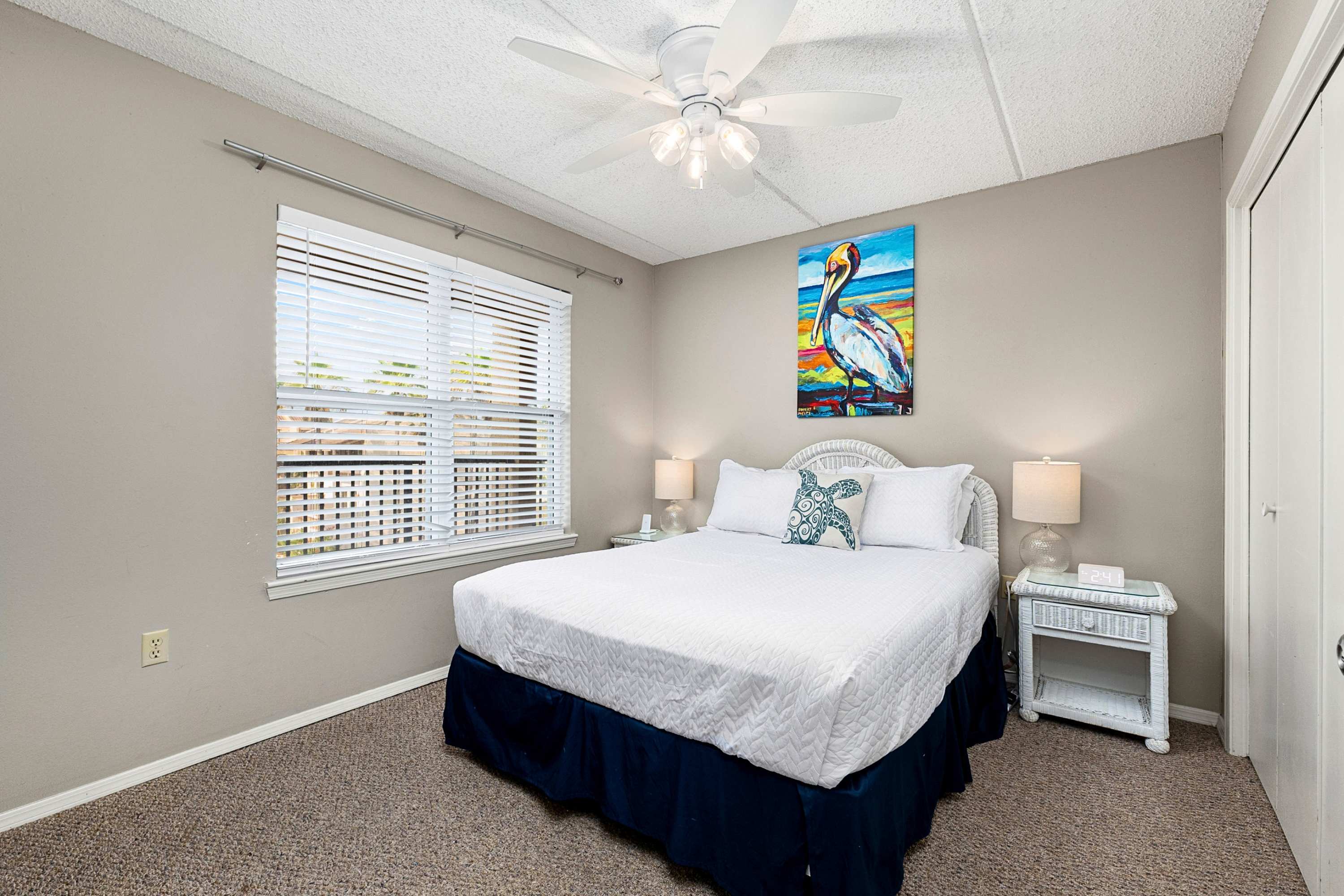 Relax and recharge in a comfortable queen bed, your perfect home away from home