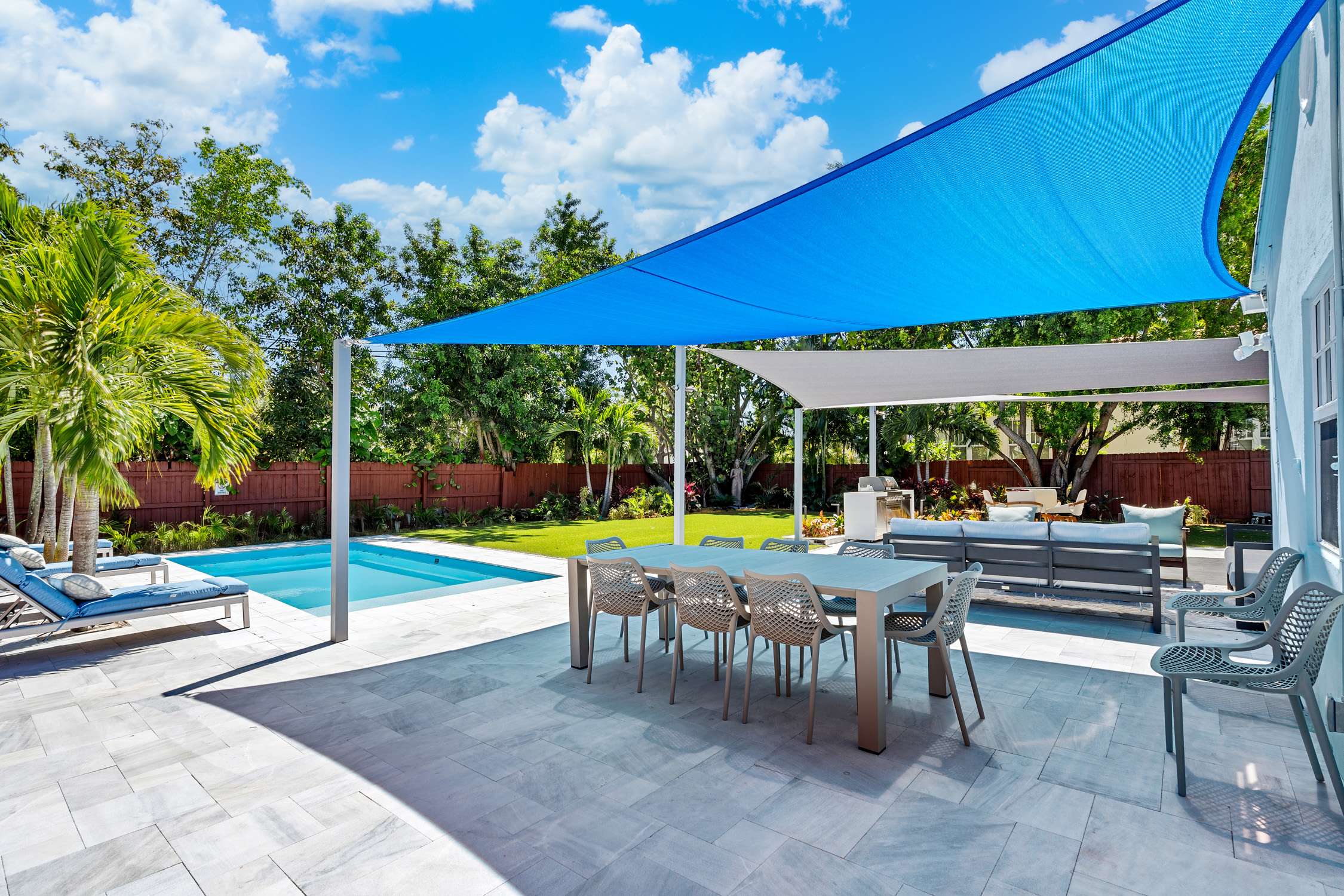 Lounge the day away or dine alfresco on the shaded patio​