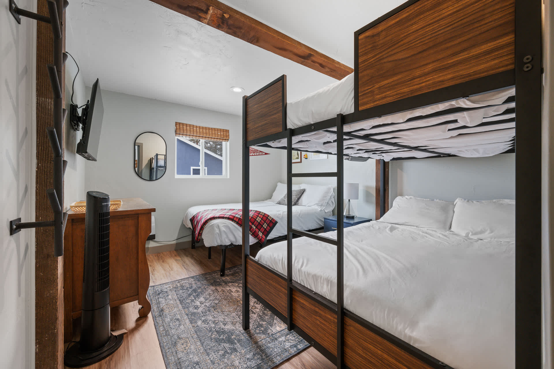 Bedroom 1- Three full beds- one set is bunked