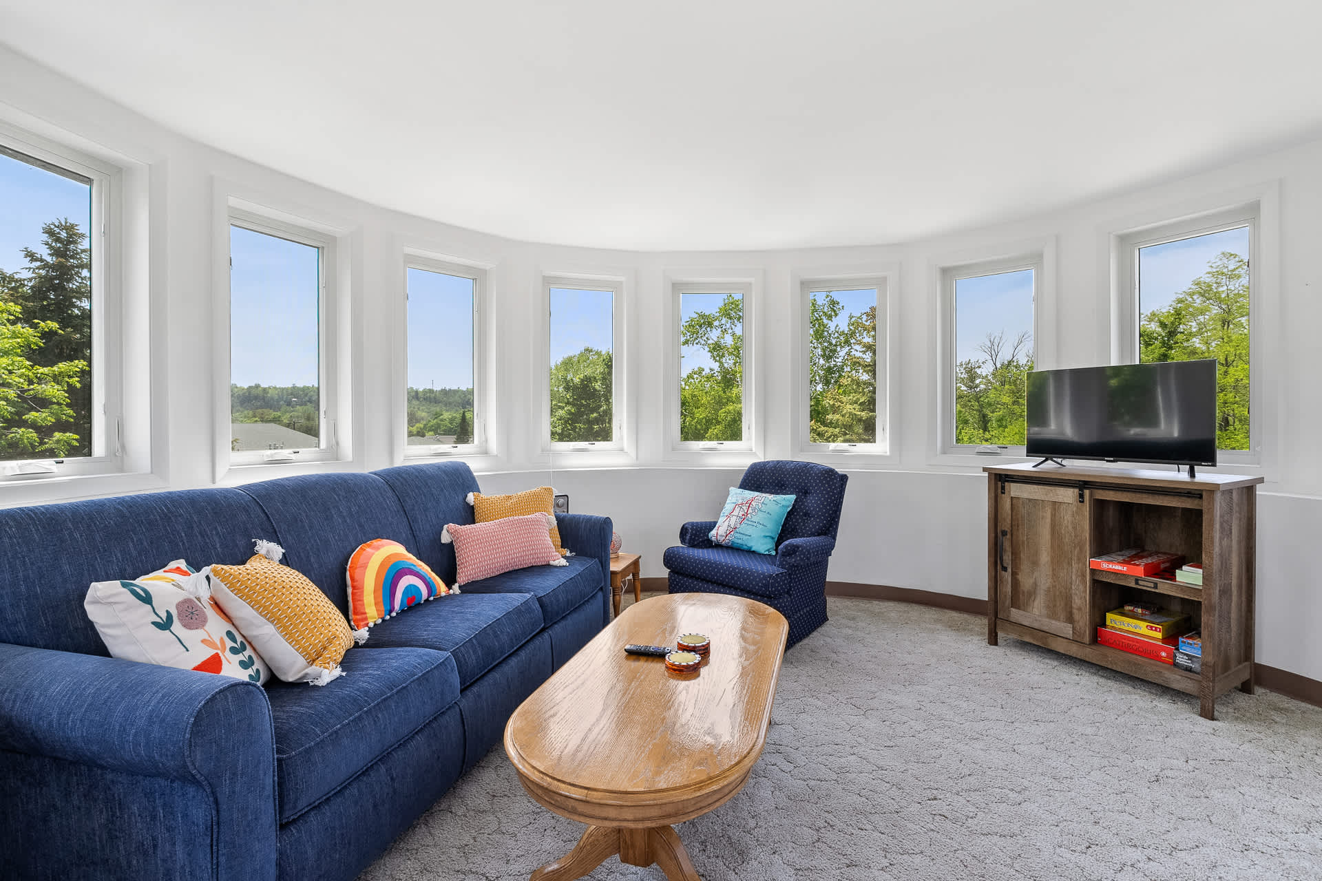 Living Room with Panoramic Views -Couch has sofa Sleeper(Fourth Floor)