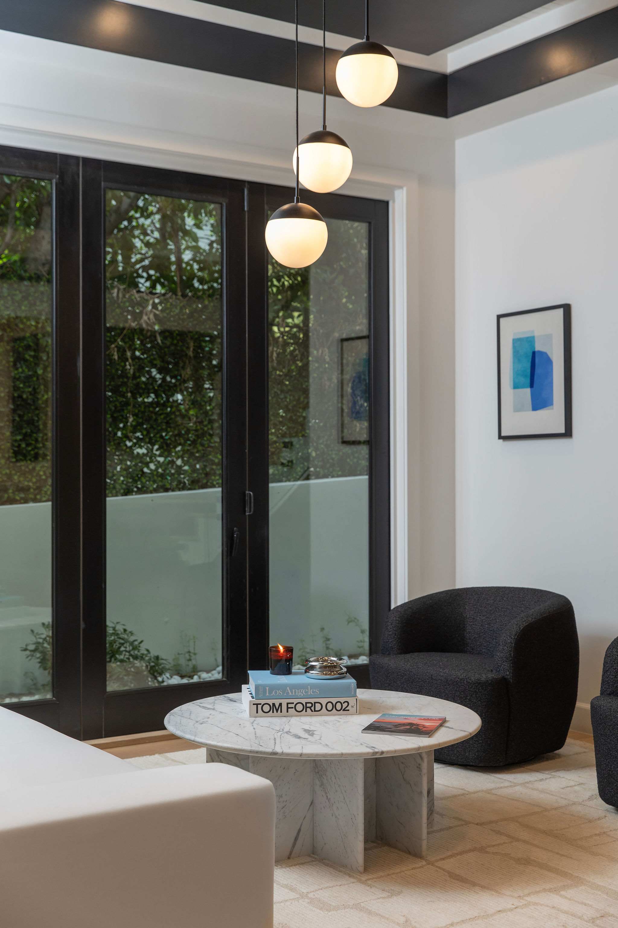 A private sitting area in West Hollywood offering a quieter space for conversation, reading, or informal hosting